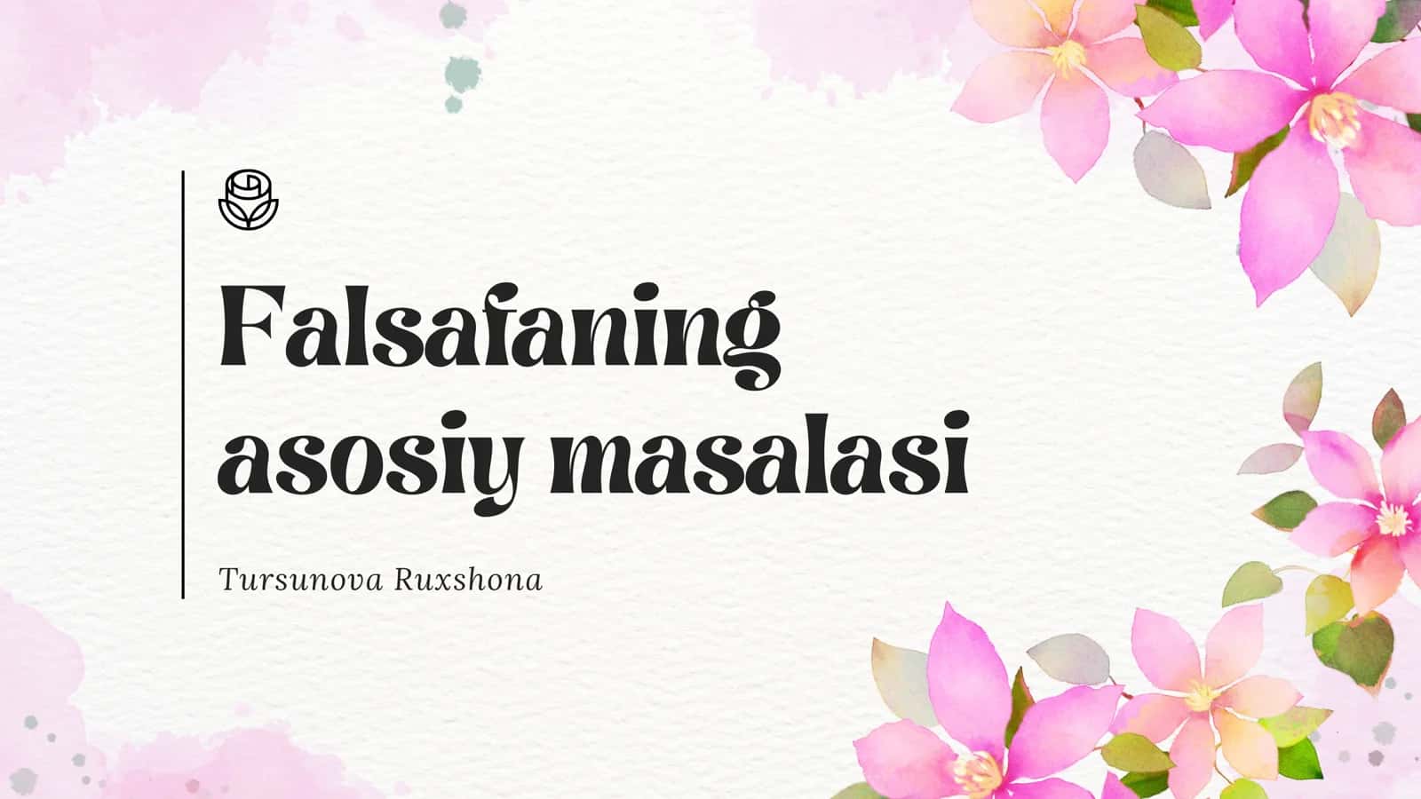 Falsafaning asosiy masalasi