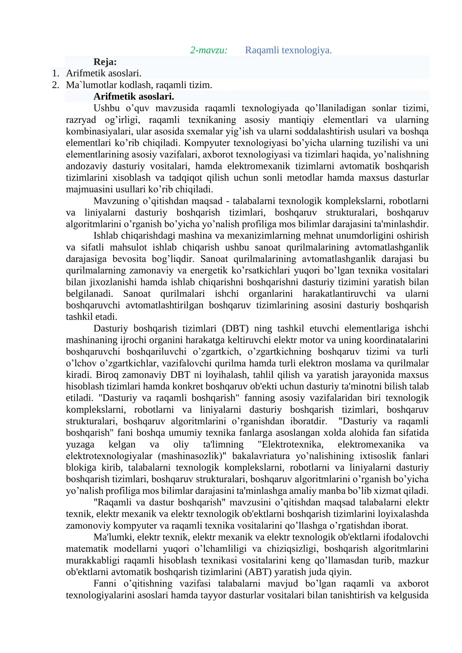 Raqamli texnologiya