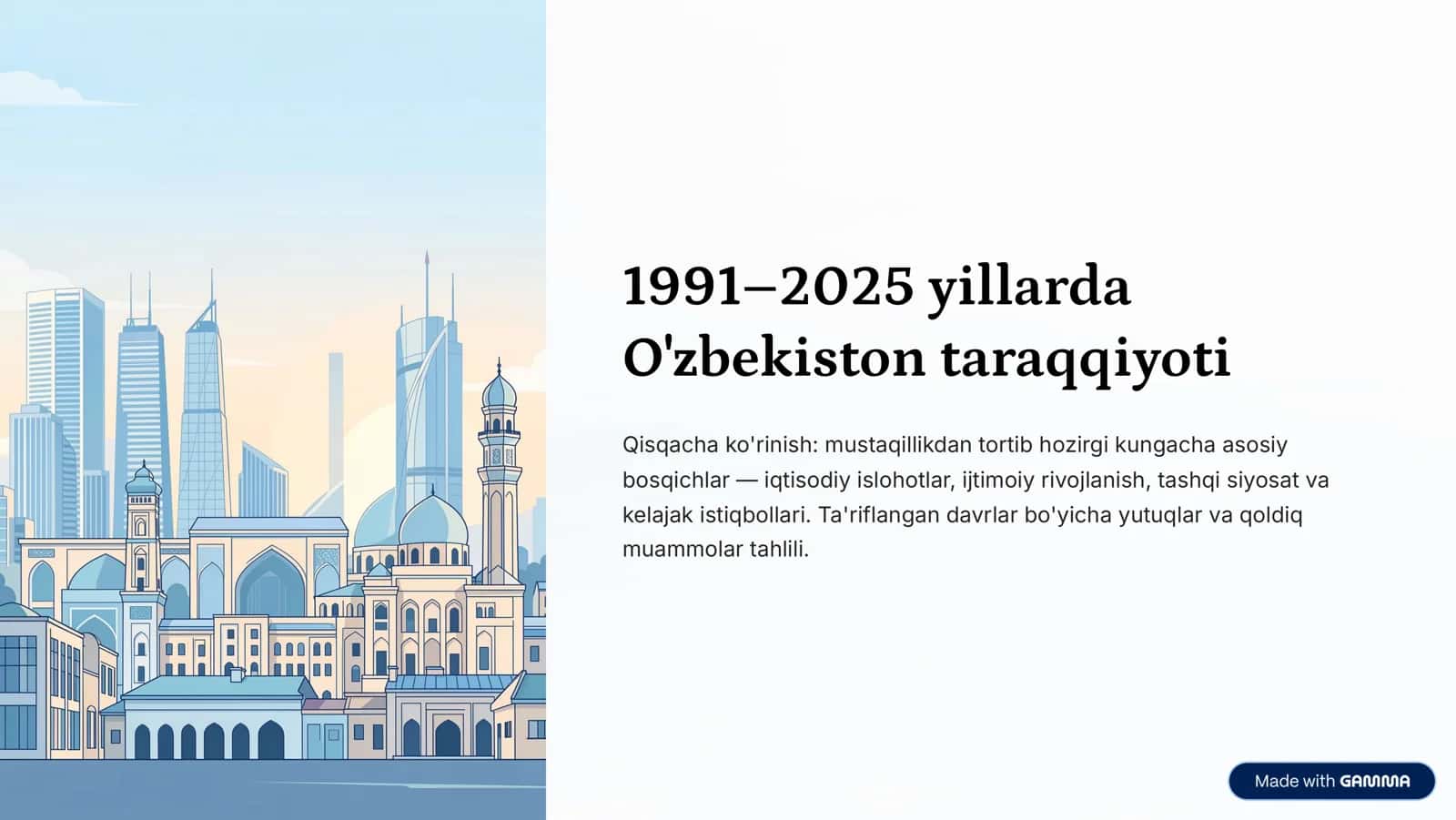 O'zbekiston taraqqiyoti