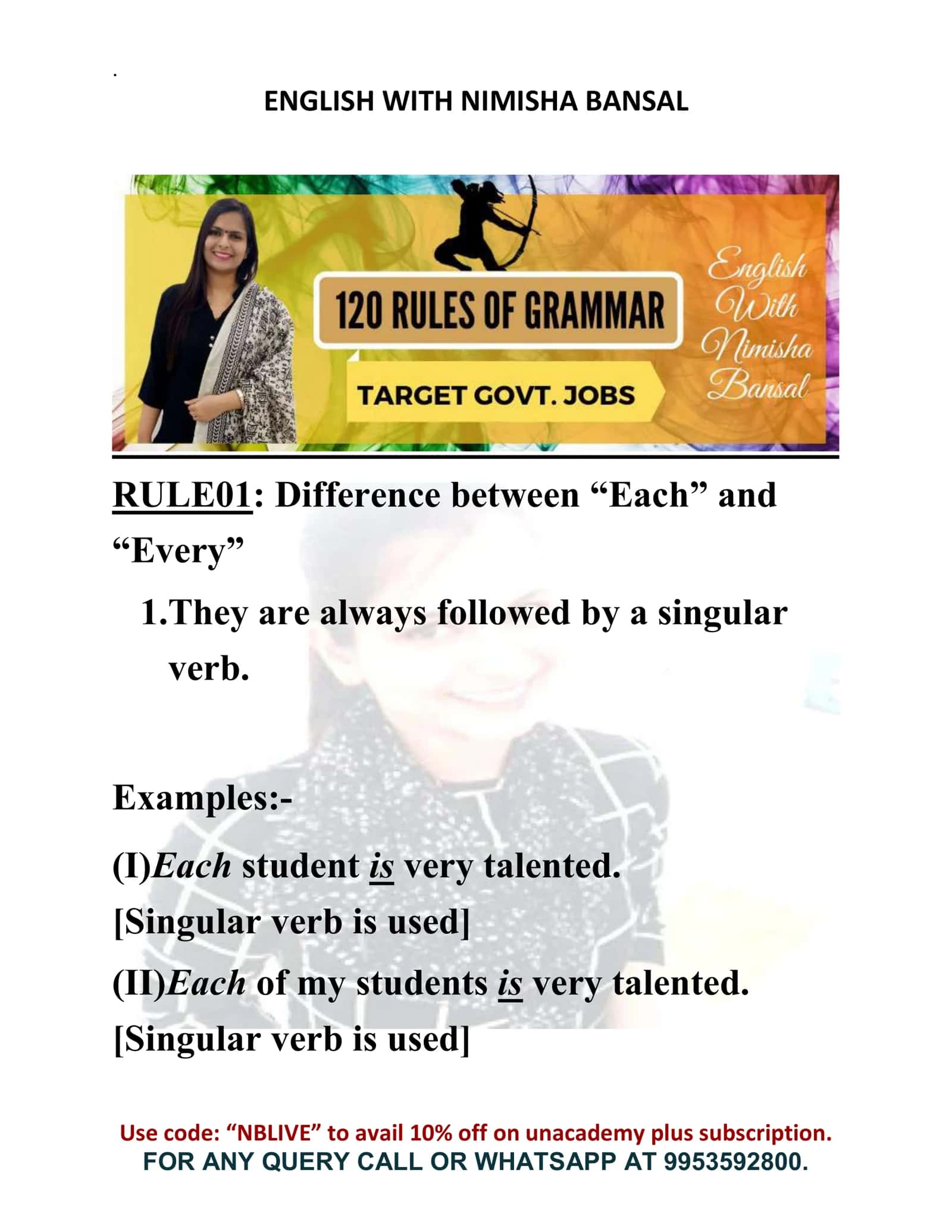 ENGLISH WITH NIMISHA BANSAL