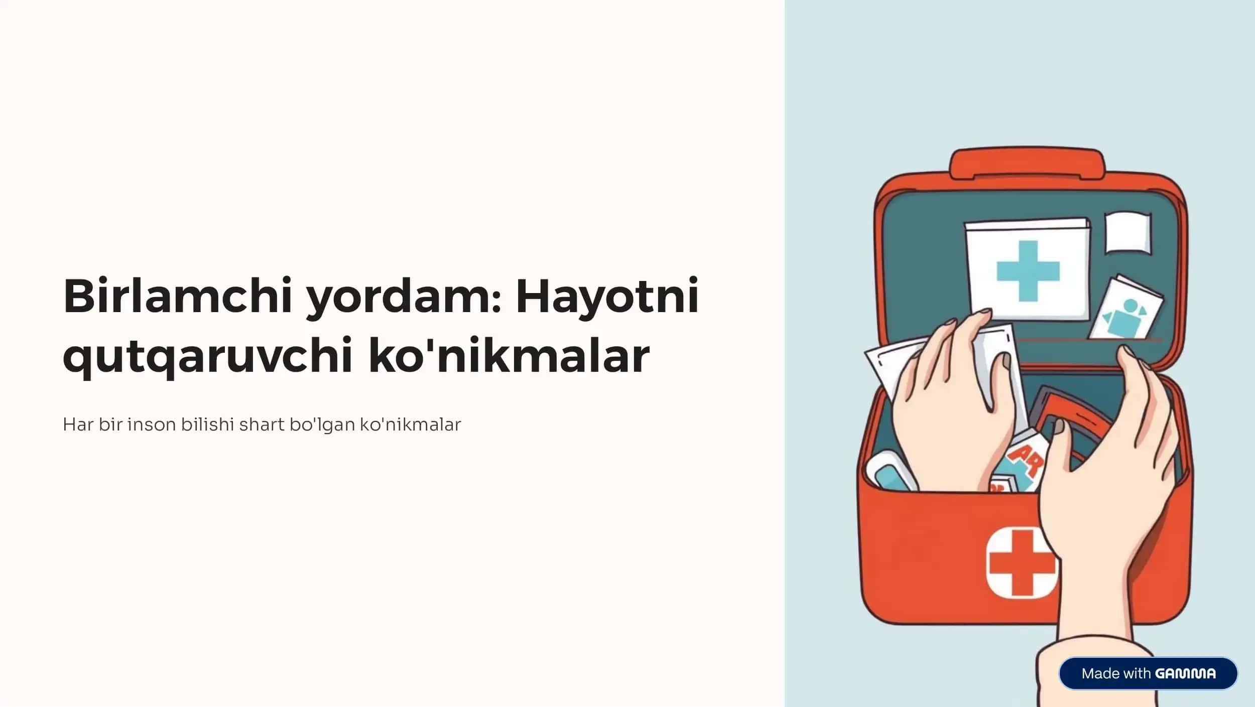 Hayot xavfsizligi. Birinchi yordam korsatish