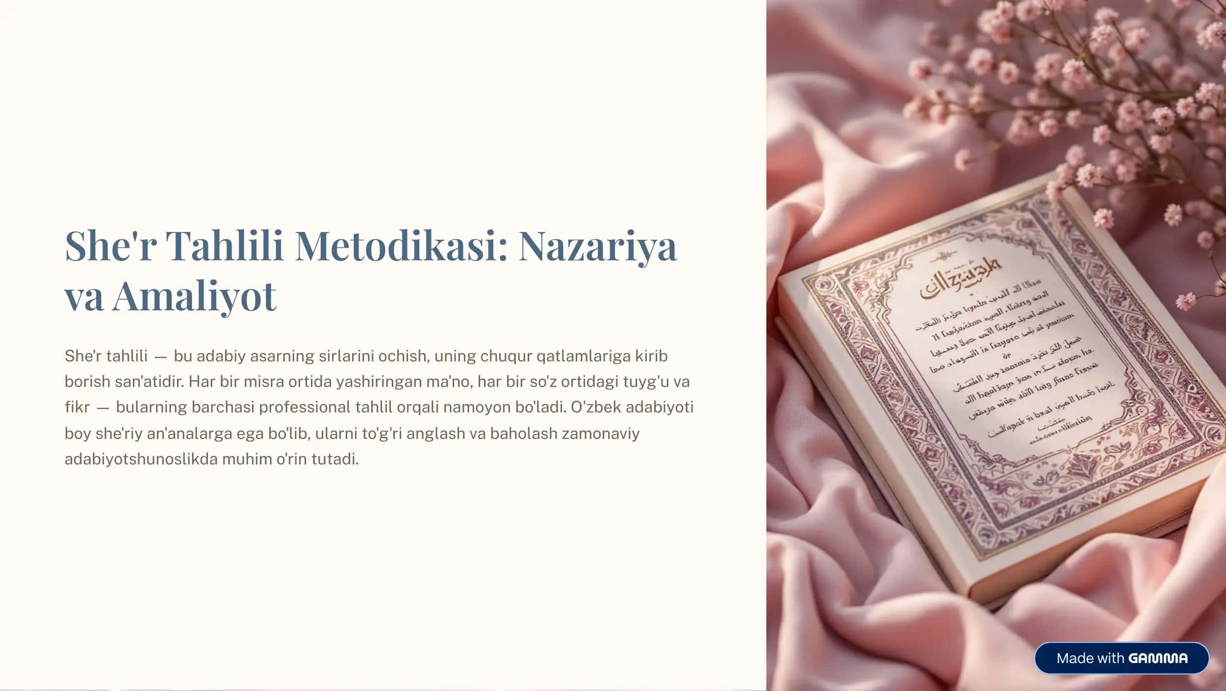 She'rni tahlil qilish
