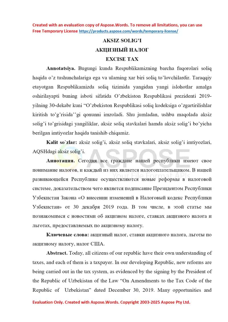 AKSIZ SOLIG’I