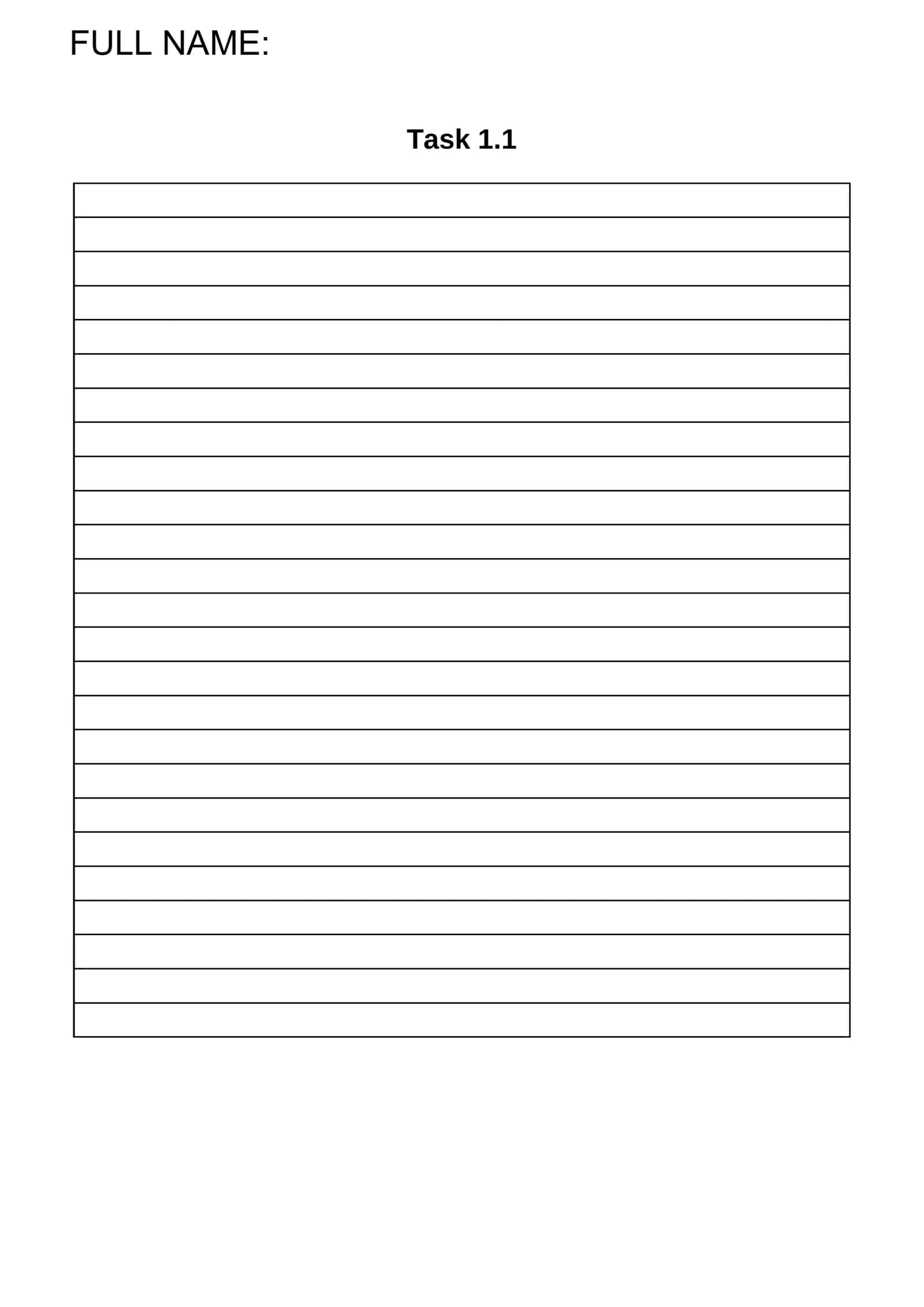 writing answer sheet full