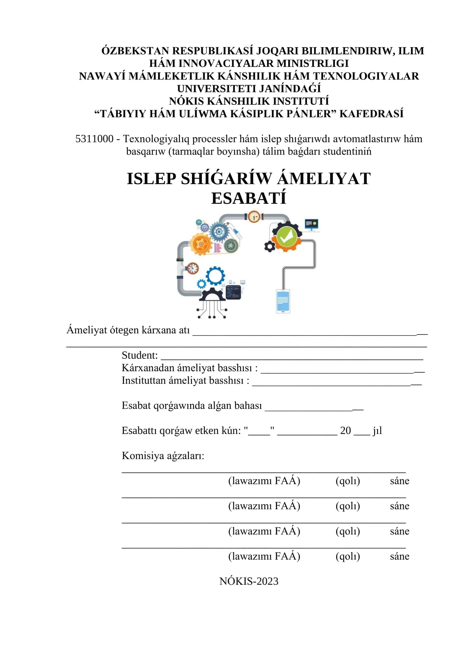 ISLEP SHÍǴARÍW ÁMELIYAT ESABATÍ