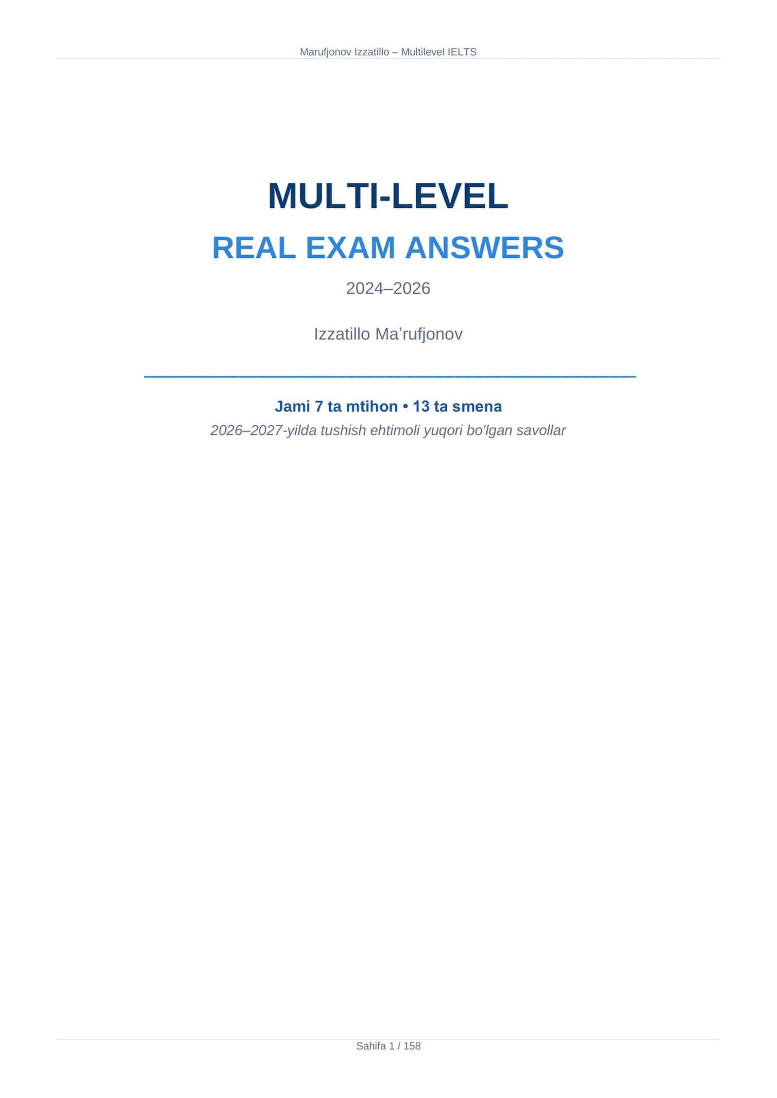 Multi-Level real exam questions 2024-2026
