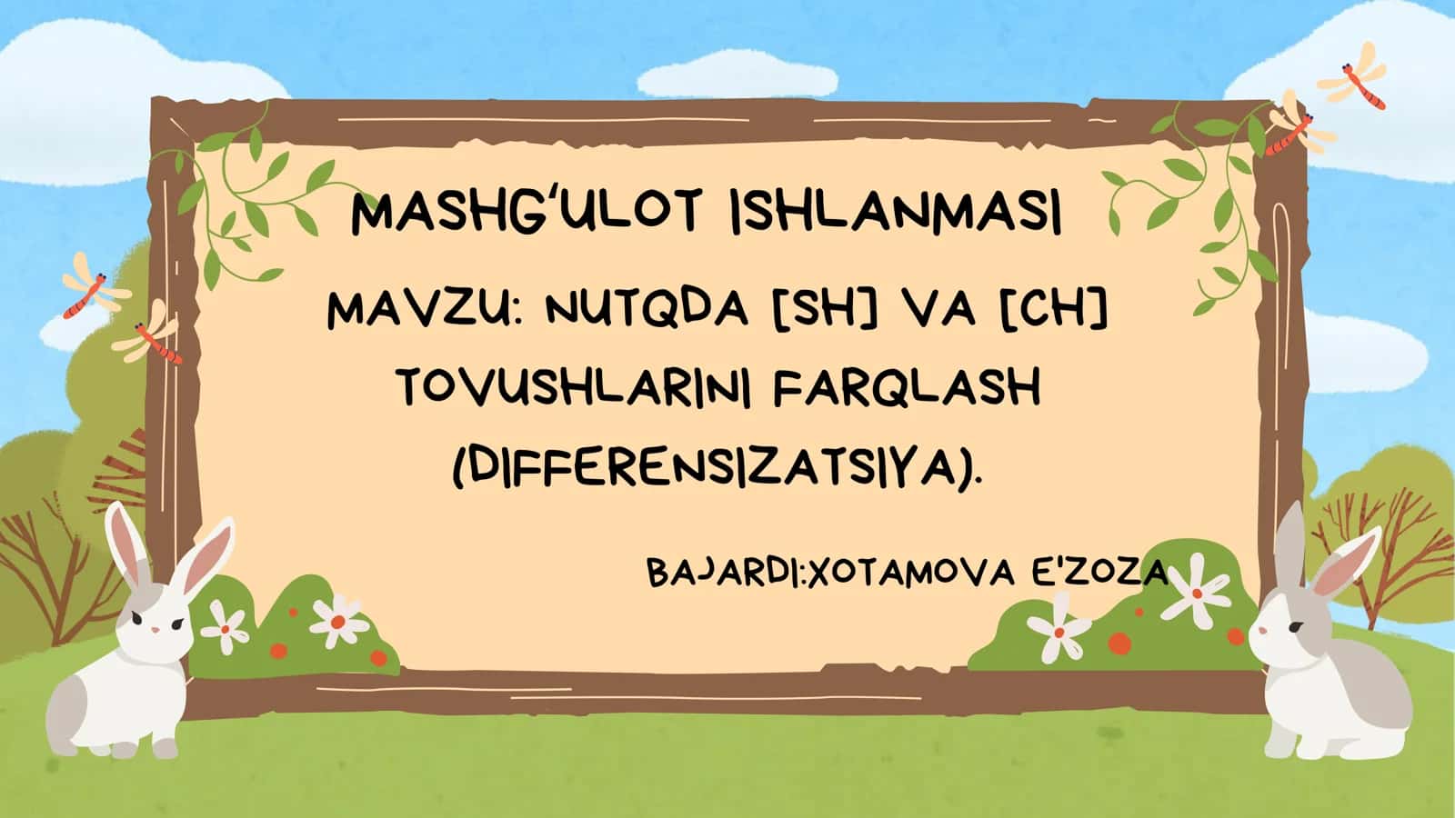 NUTQDA [SH] VA [CH] TOVUSHLARINI FARQLASH