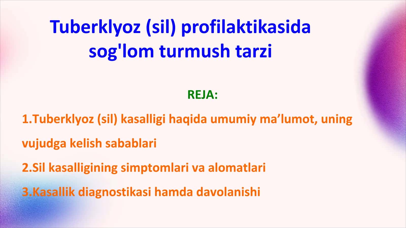 Sil kasalligi (Tuberklyoz) profilaktikasida
