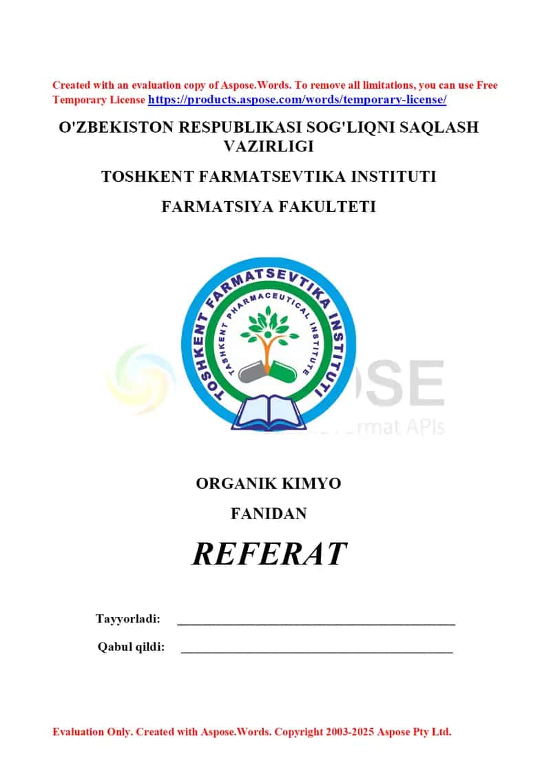 11. Aldegid va ketonlarning olinish usullari. To’yinmagan aldegidlar. Xinonlar. Referat 9 bet