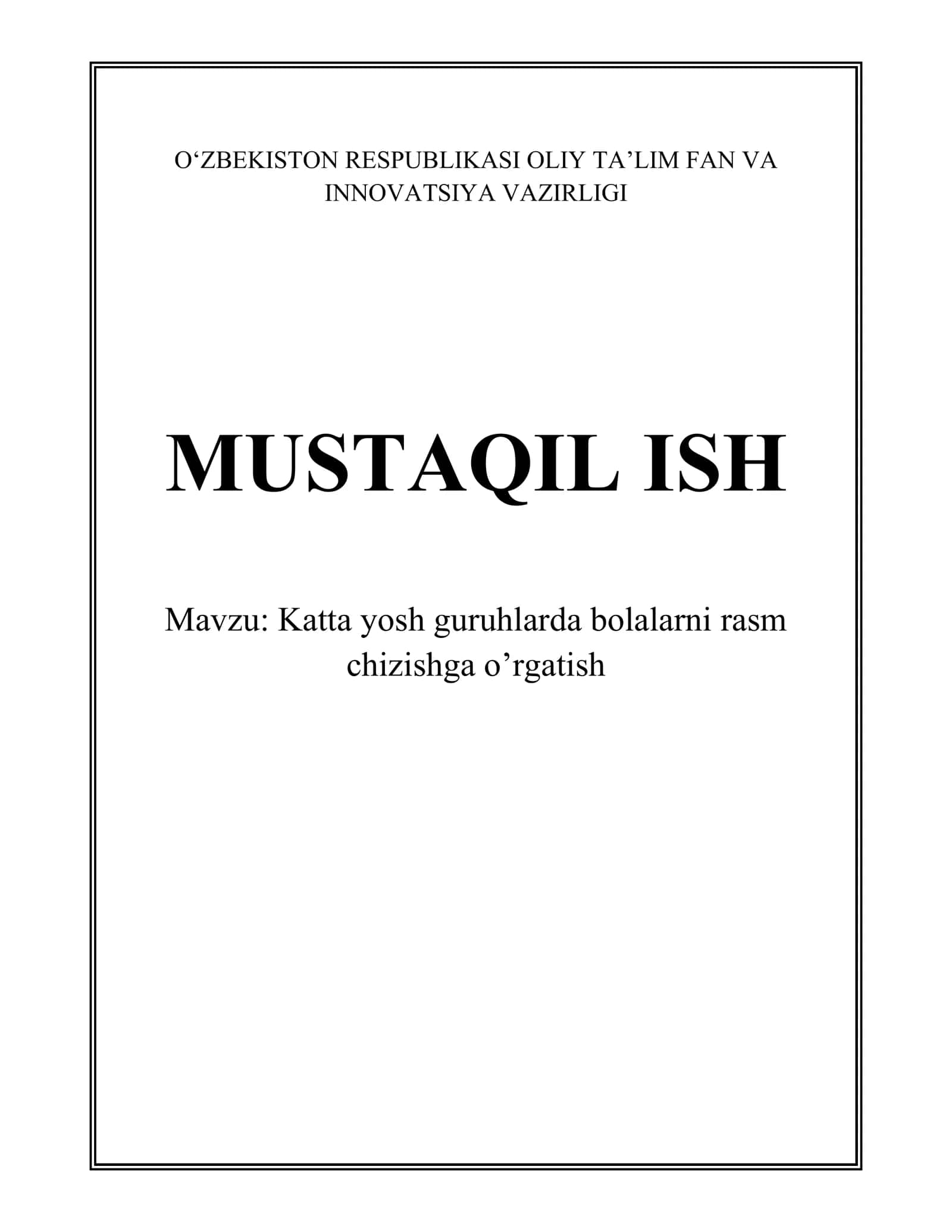 Katta yosh guruhlarda bolalarni rasm chizishga o‘rgatish