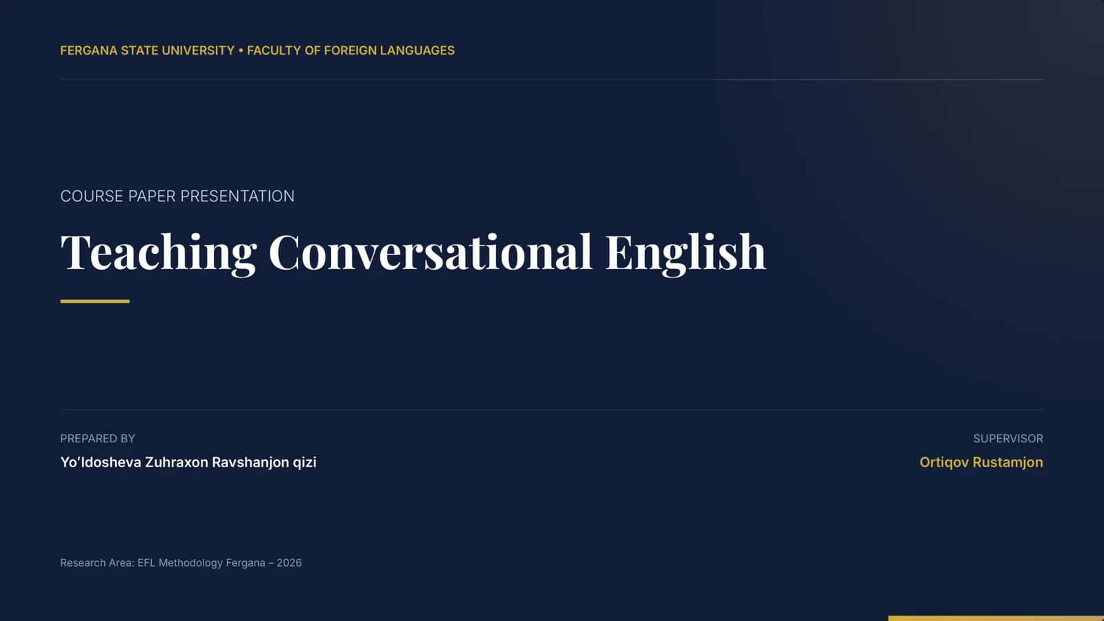 Teaching Conversational English