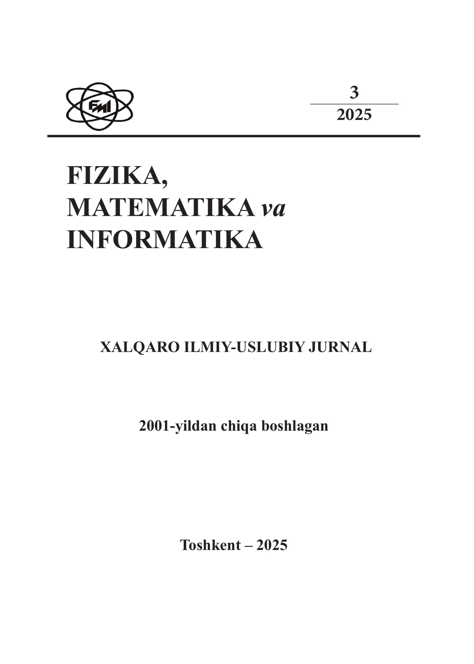 FIZIKA, MATEMATIKA va INFORMATIKA