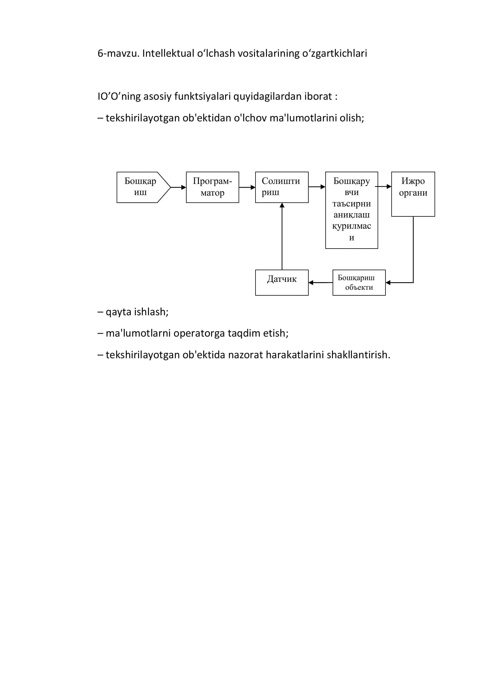 Intellektual o‘lchash vositalarining o‘zgartkichlari