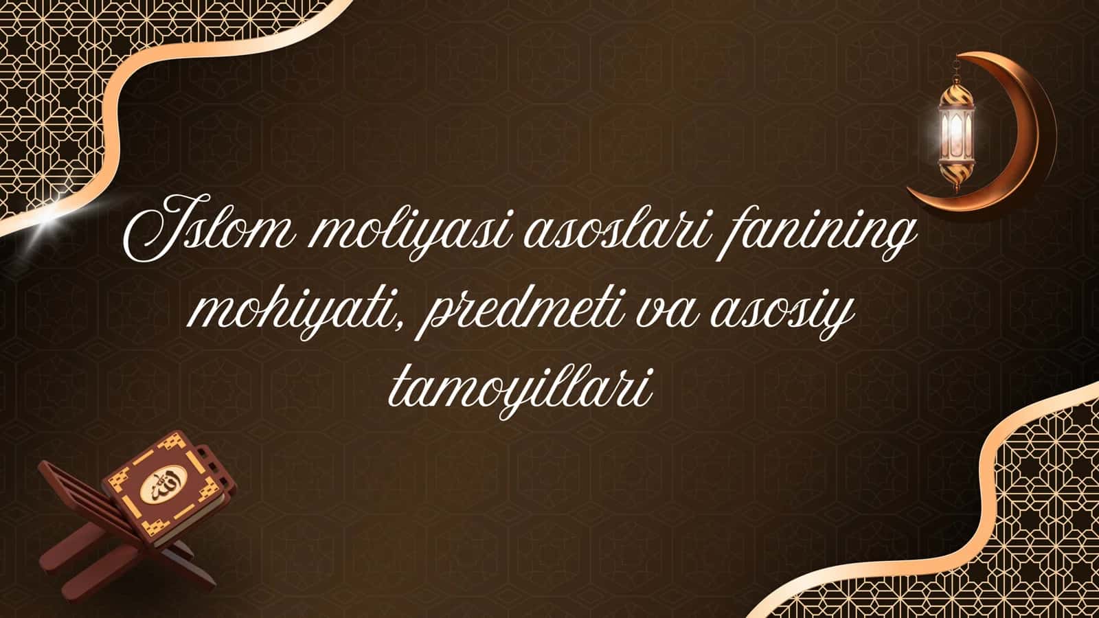 Islom moliyasi asoslari