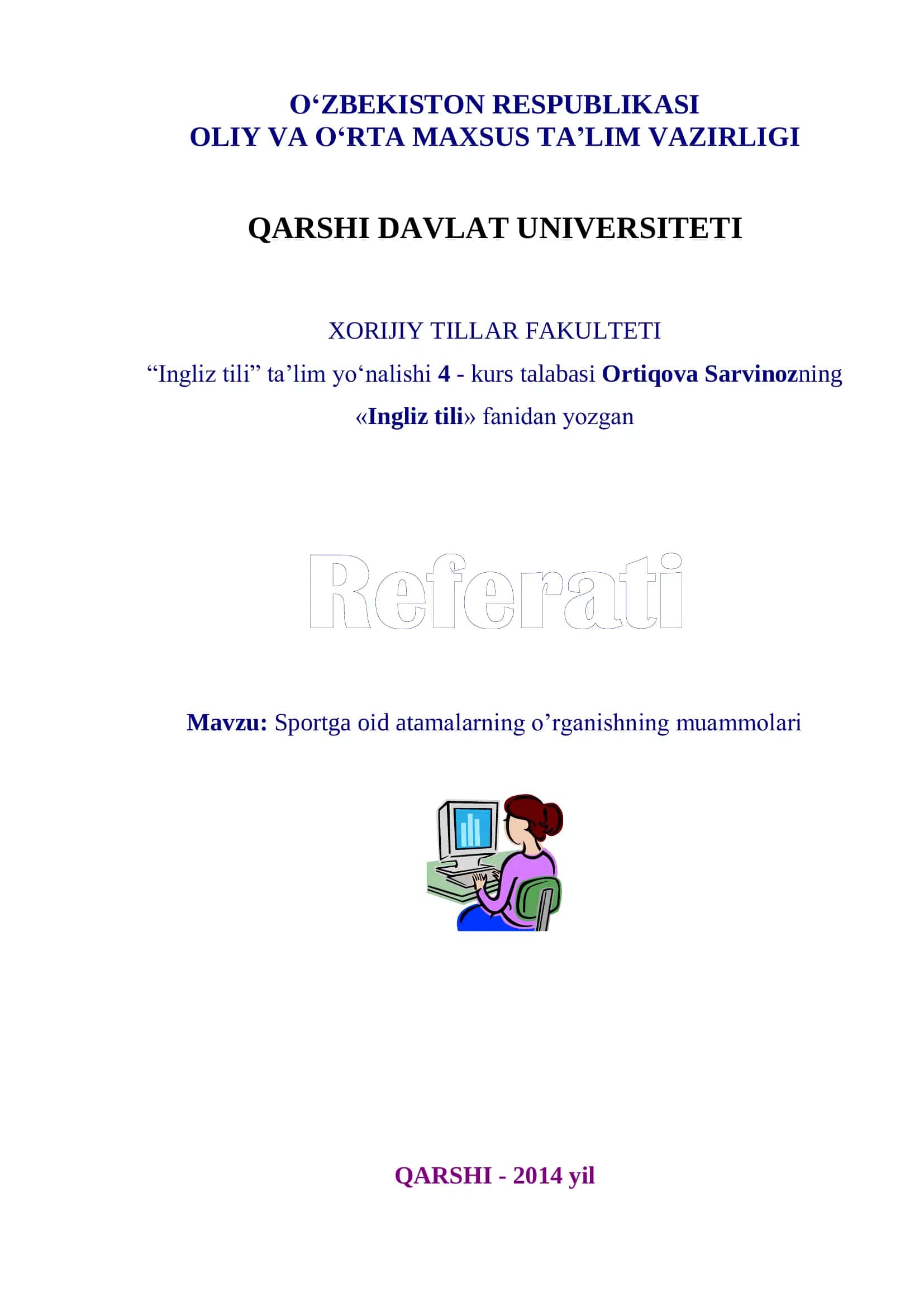 Sportga oid atamalarning o‘rganishning muammolari