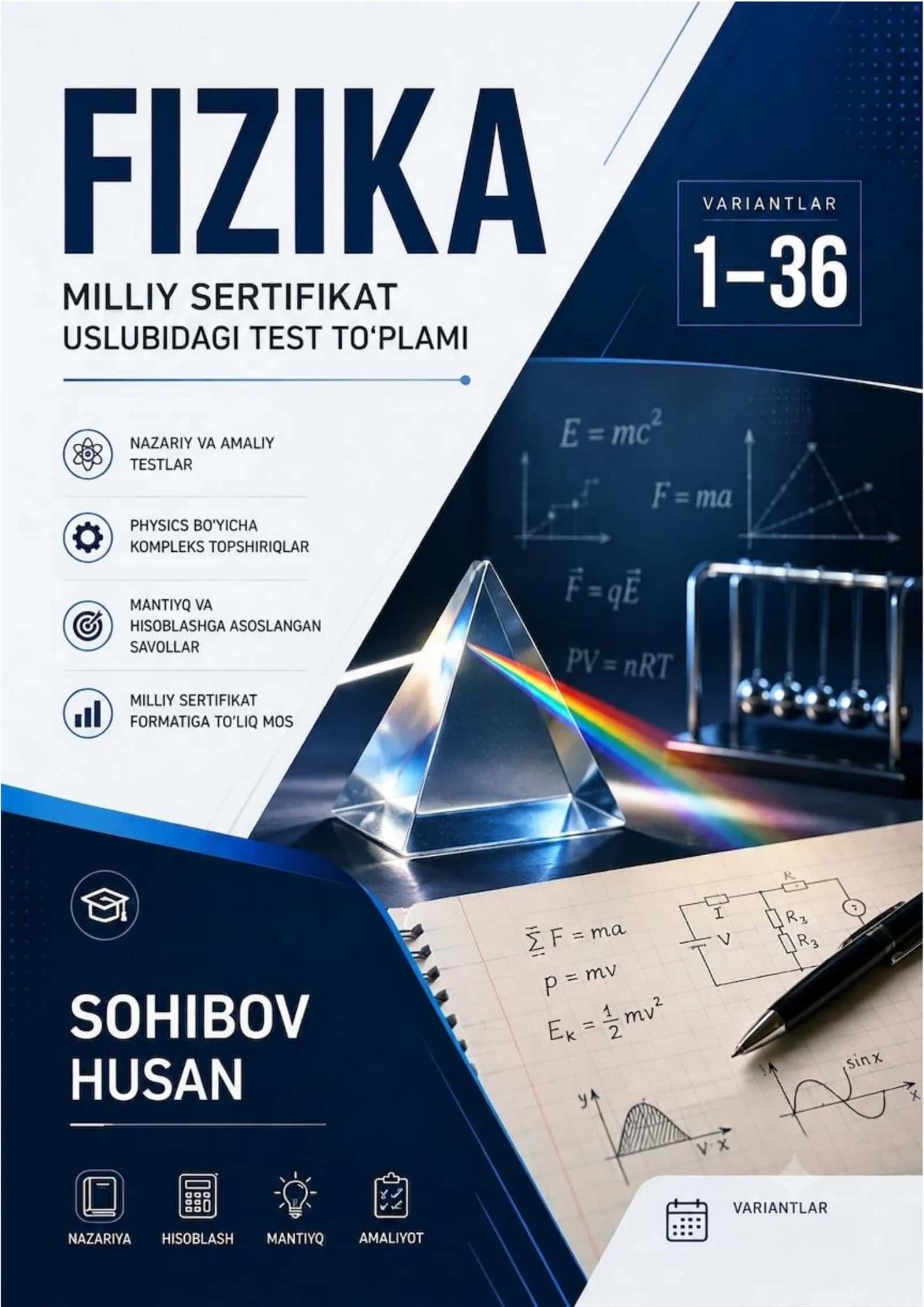 FIZIKADAN MILLIY SERTIFIKAT USLUBIDAGI TEST TO‘PLAMI