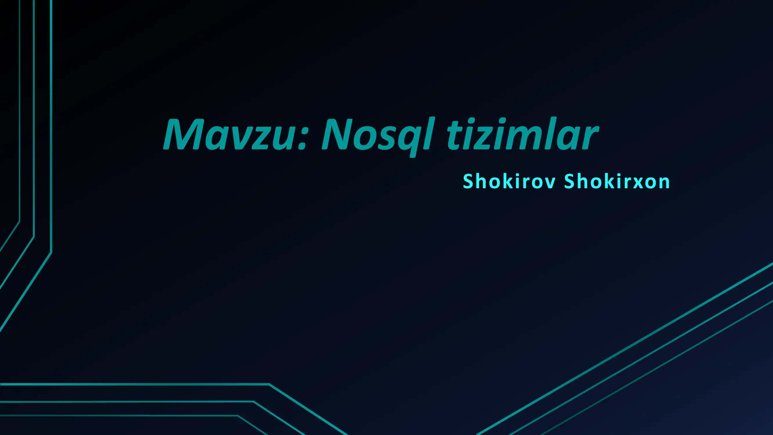 Nosql tizimlar