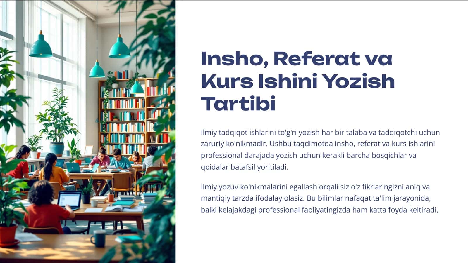 Insho, Referat va Kurs Ishini Yozish Tartibi