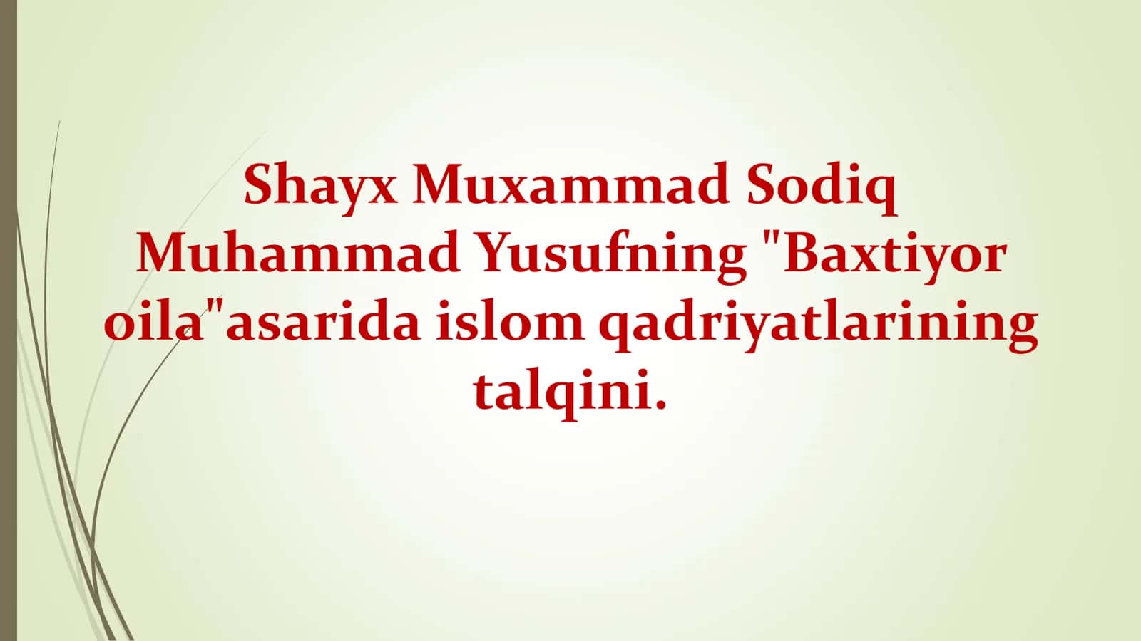 Shayx Muxammad Sodiq