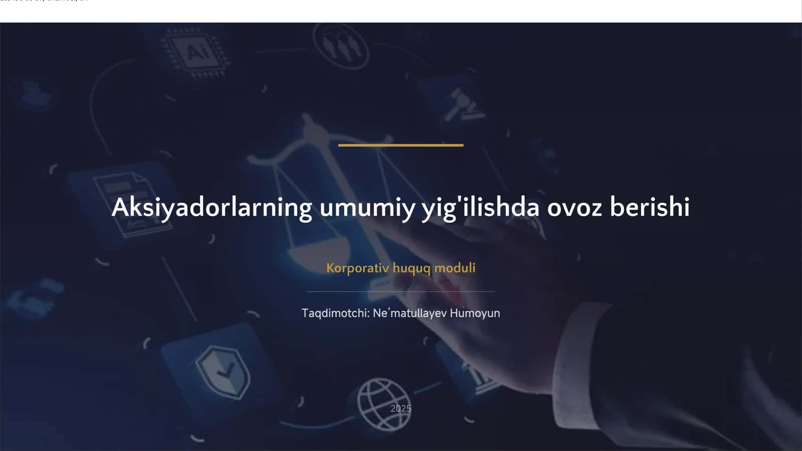 Aksiyadorlarning umumiy yig'ilishda ovoz berishi