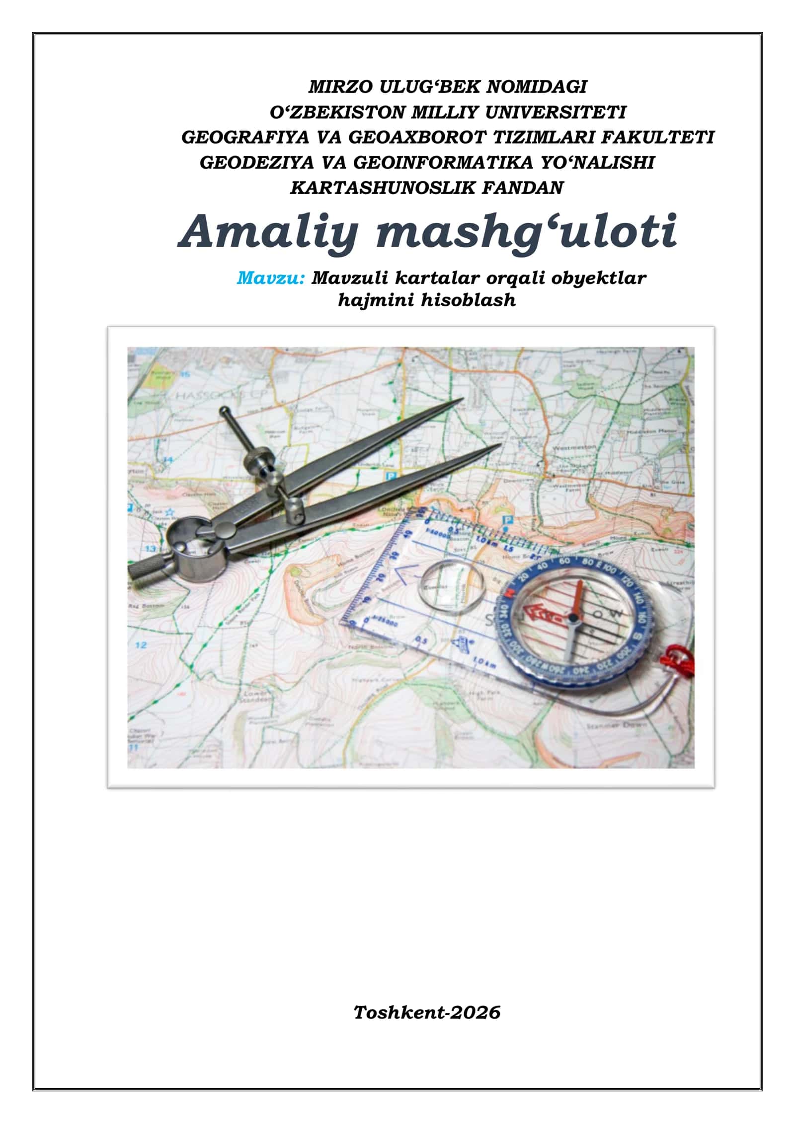 Mavzuli kartalar orqali obyektlar hajmini hisoblash