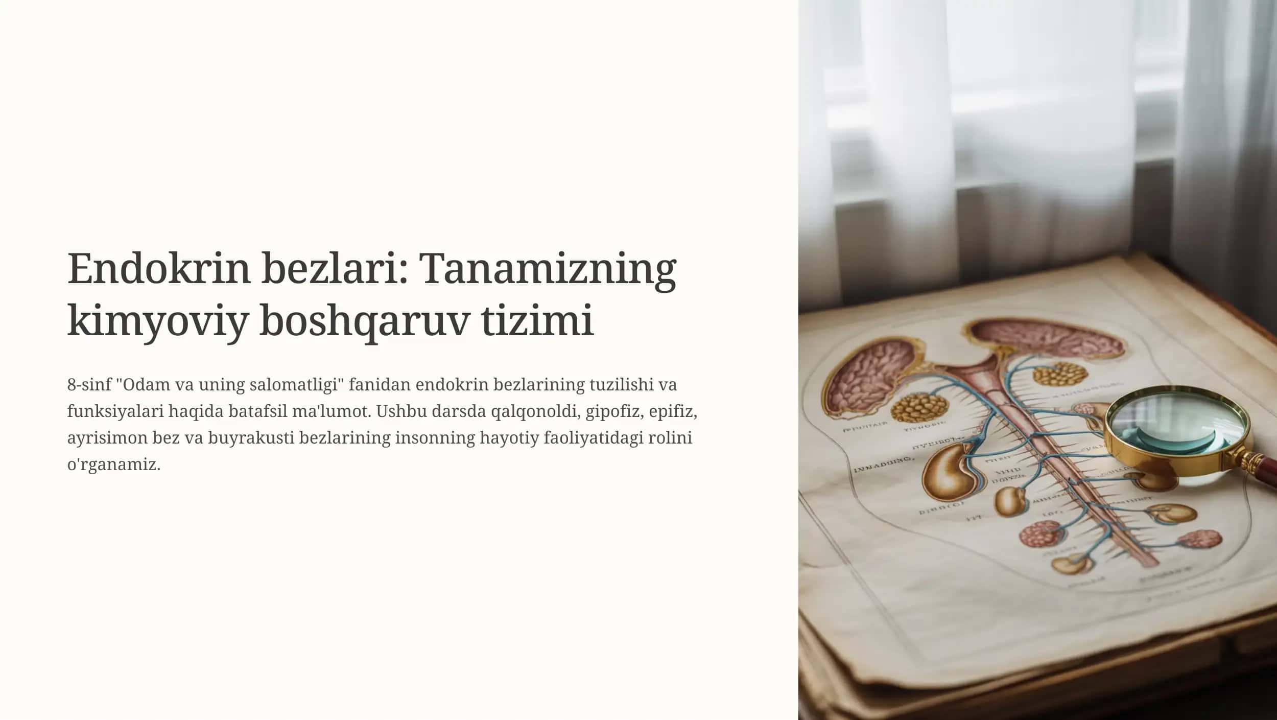 Endokrin bezlari: Tanamizning kimyoviy boshqaruv tizimi