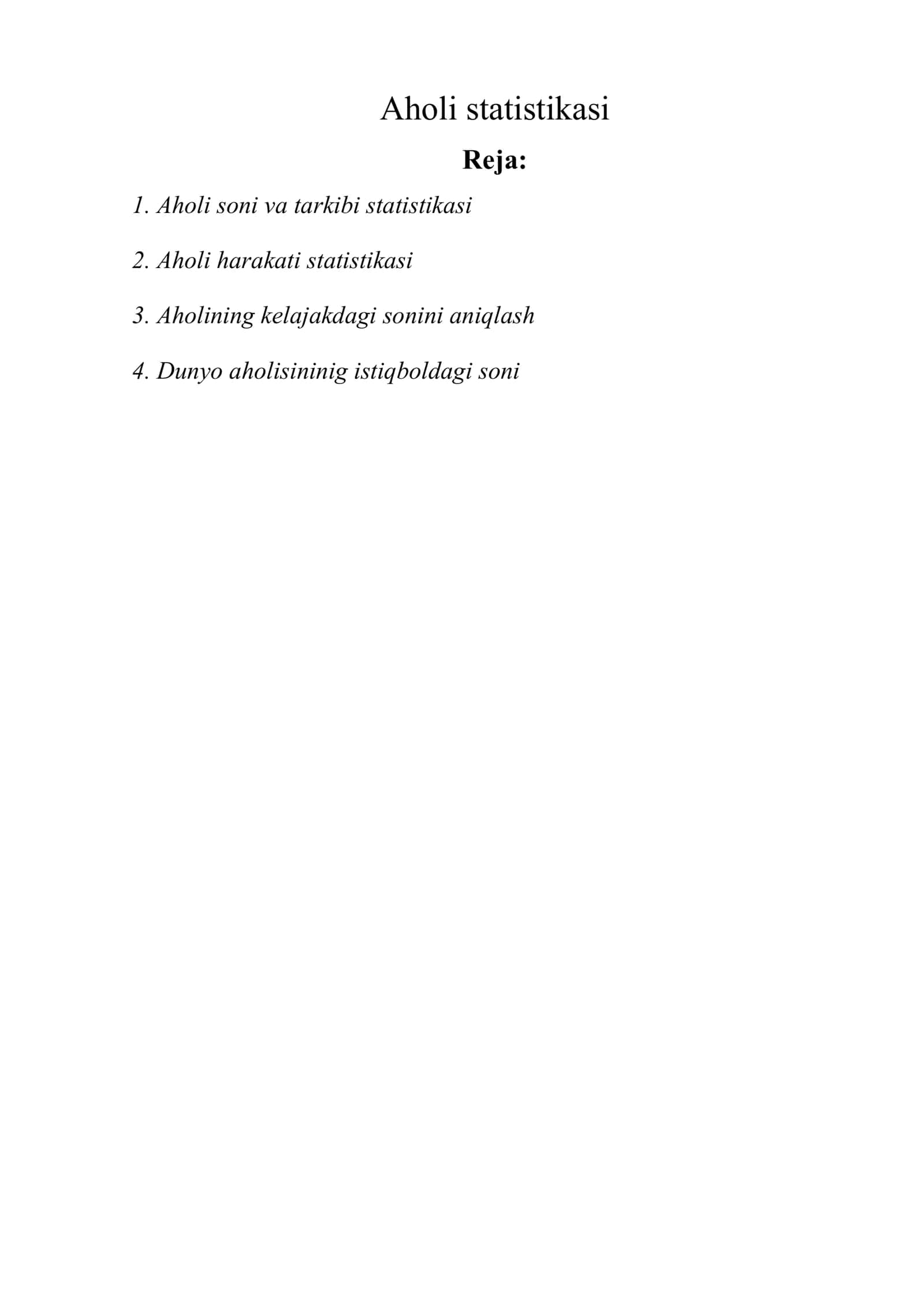 Aholi statistikasi