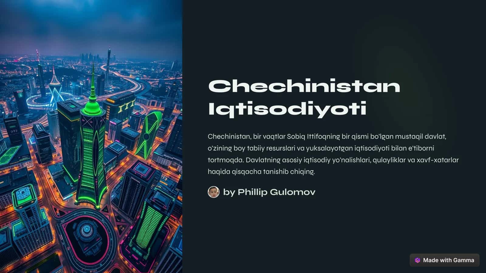 Chechinistan Iqtisodiyoti