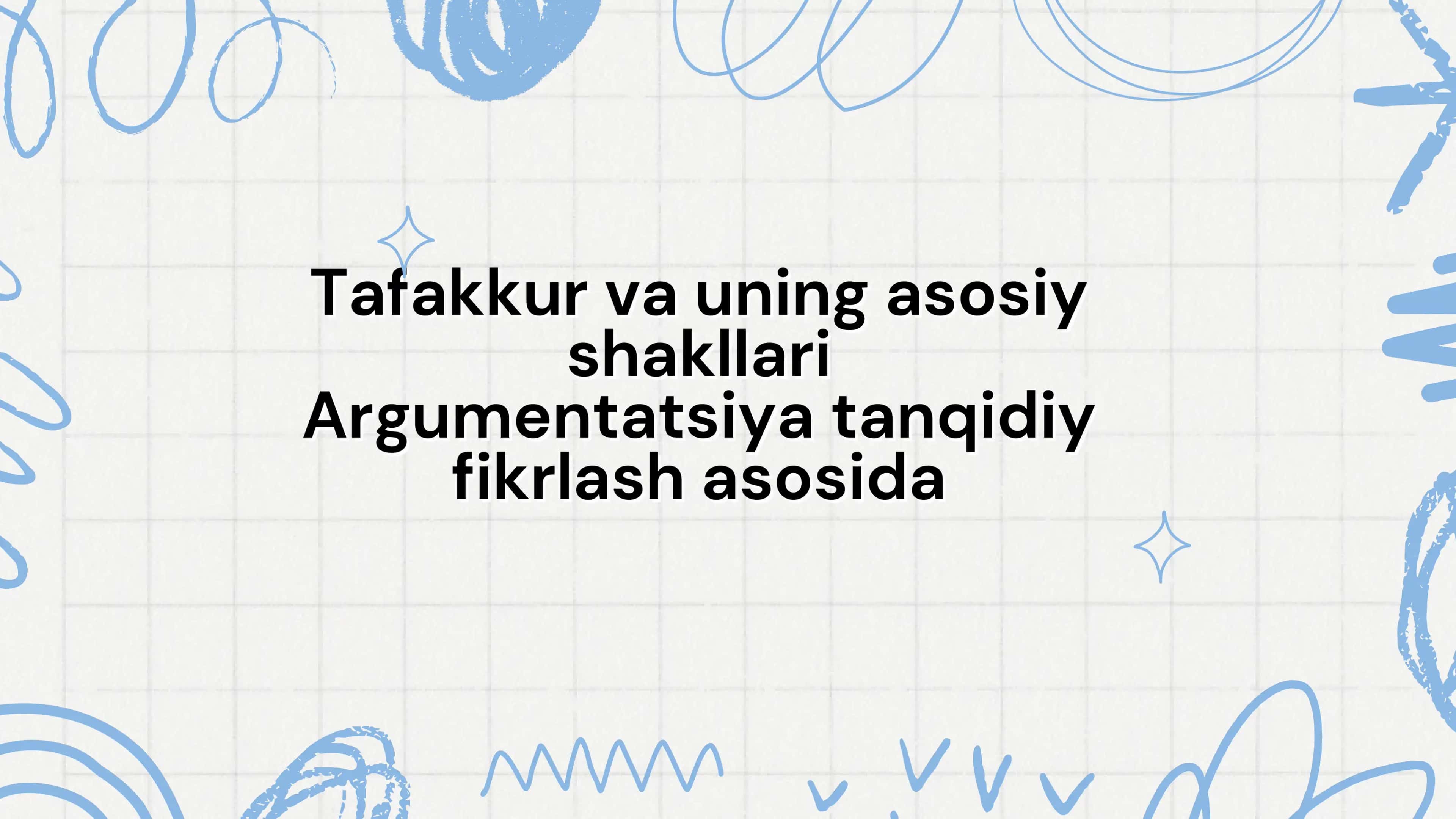 Tafakkur va uning asosiy shakllari