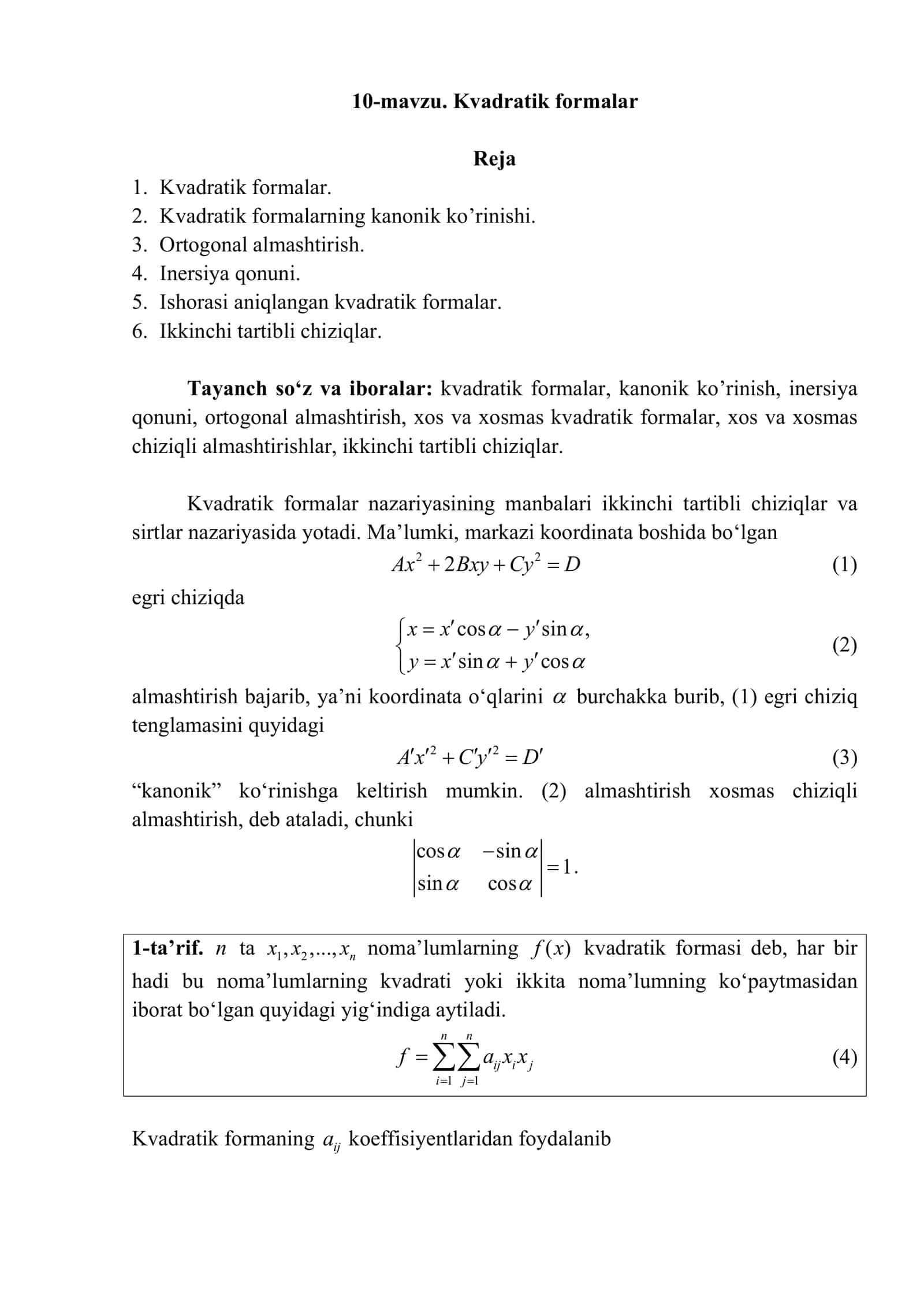 Kvadratik formalar