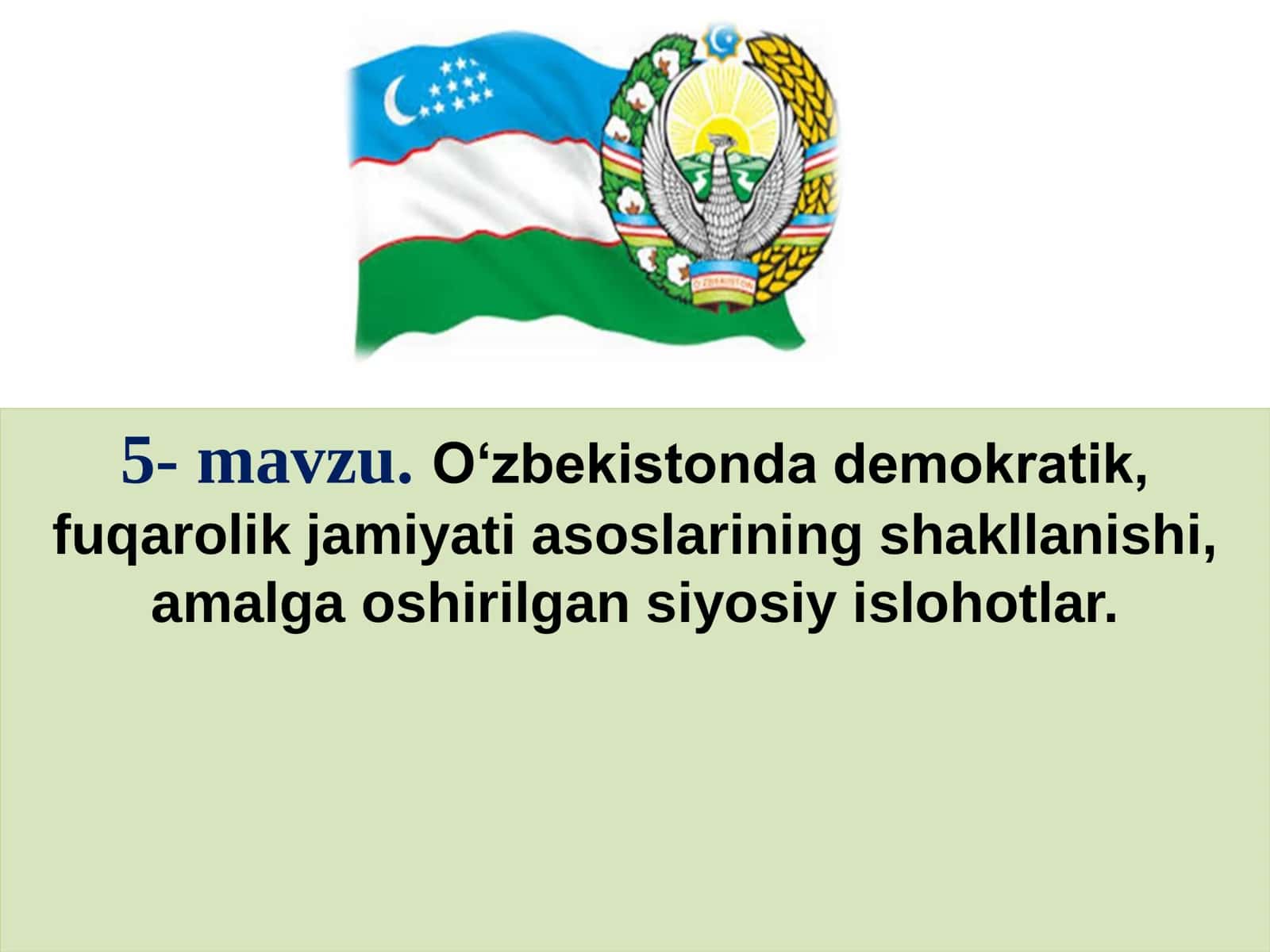O‘zbekistonda fuqarolik jamiyati asoslarining shakllanishi