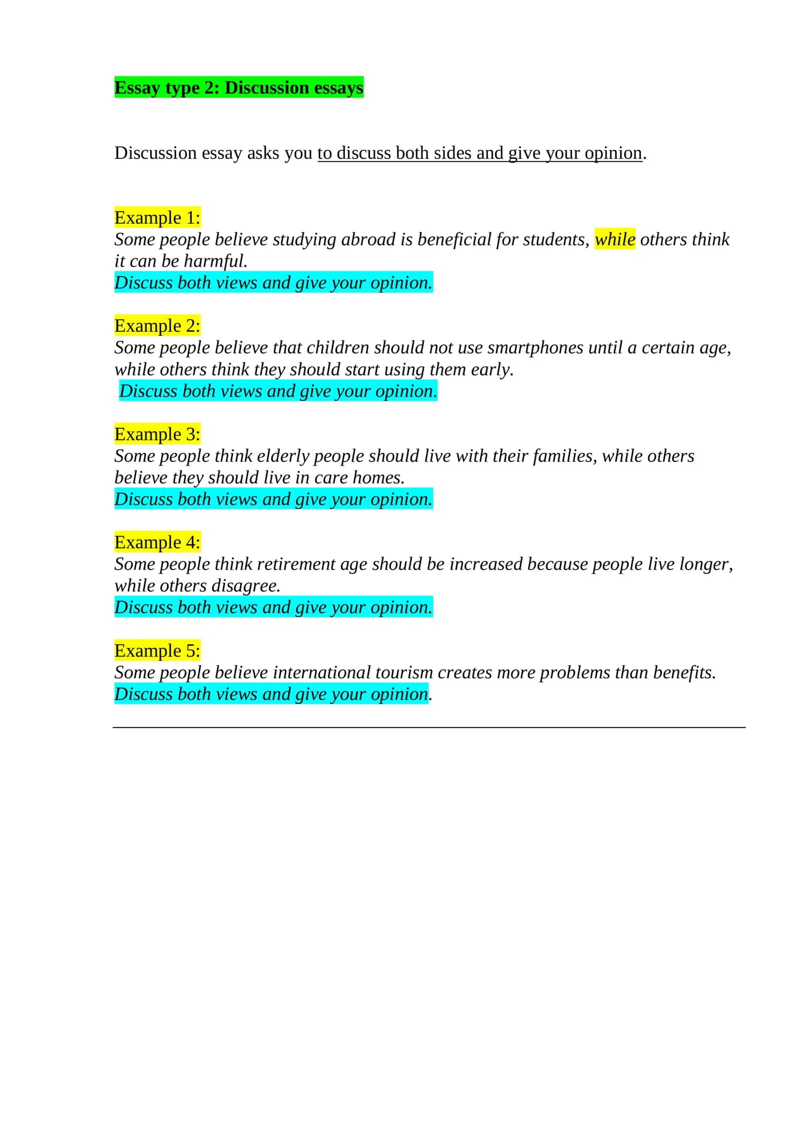 Discussion essays