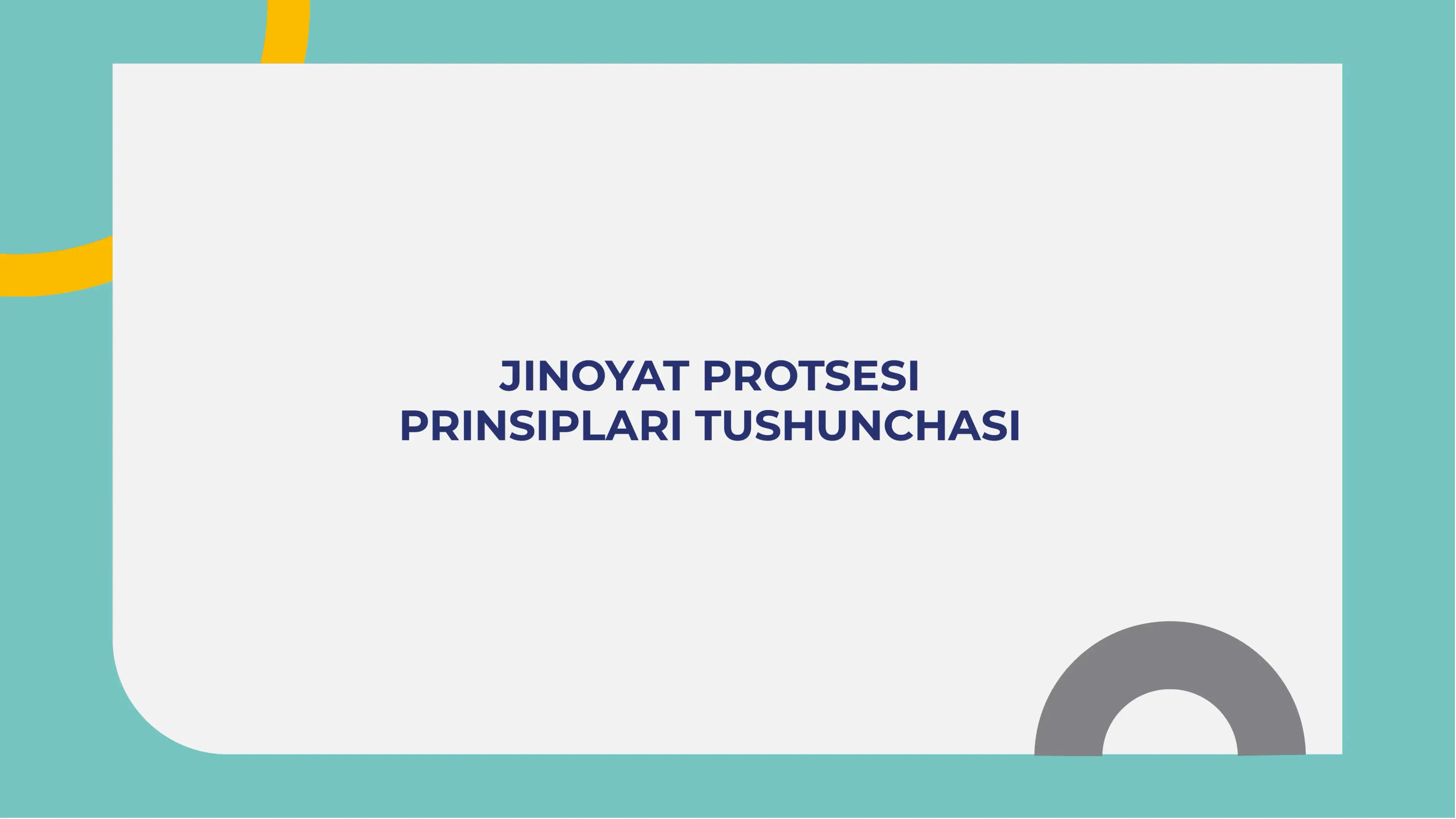 Jinoyat protsesi prinsiplari tushunchasi