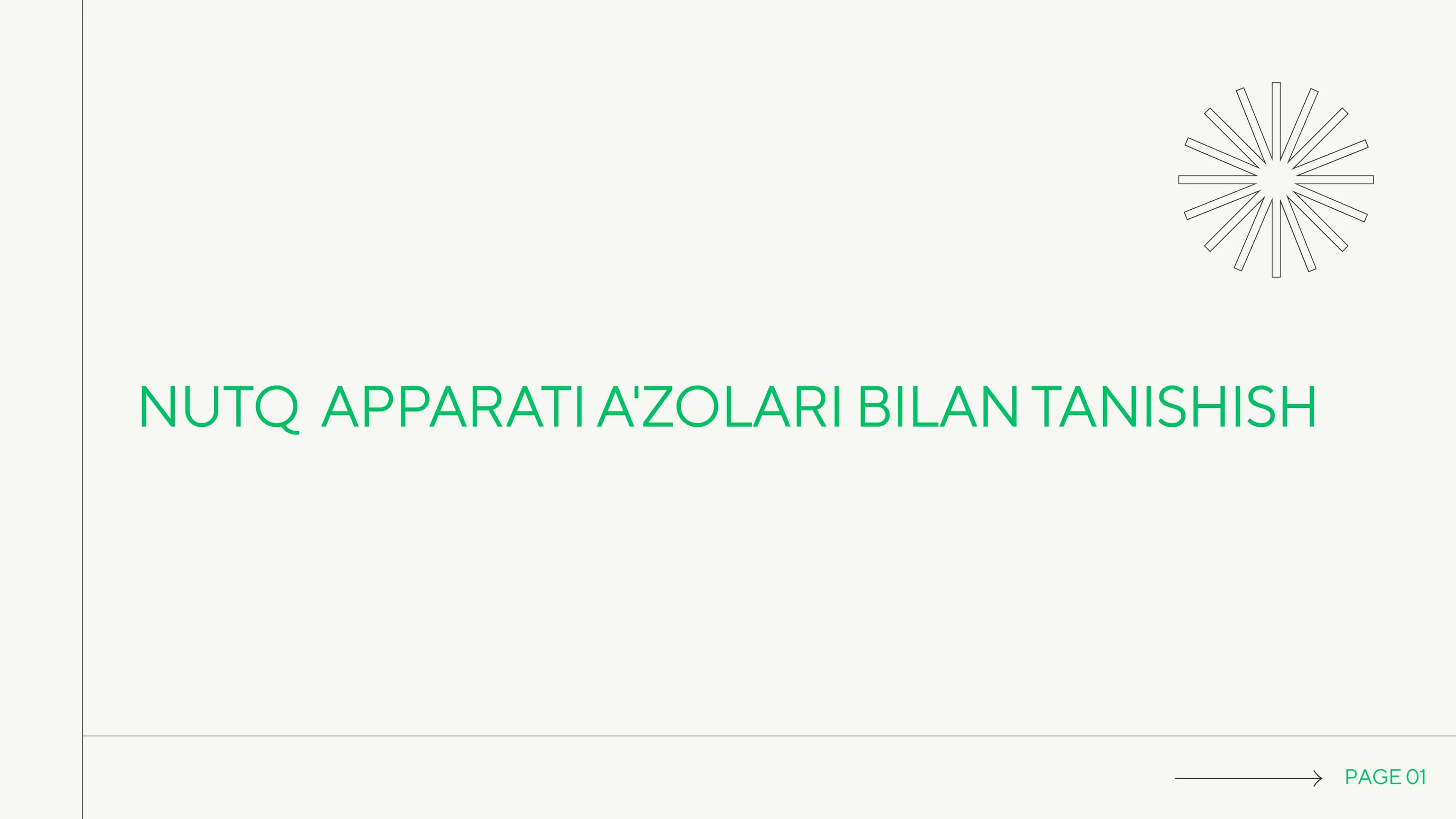 Nutq apparati a'zolari bilan tanishish