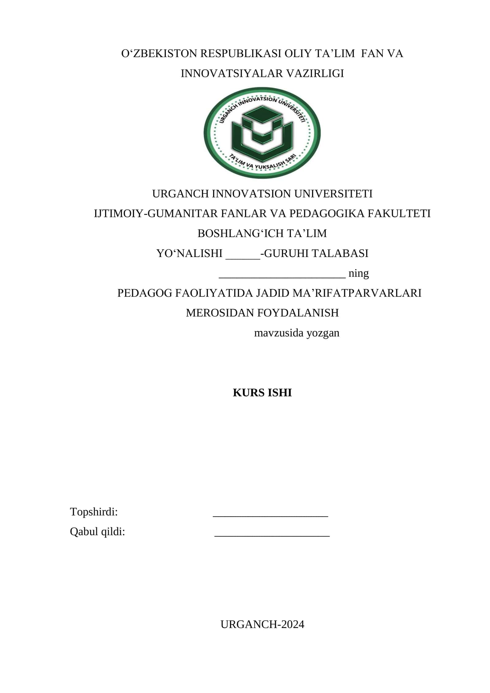 PEDAGOG FAOLIYATIDA JADID MA’RIFATPARVARLARI MEROSIDAN FOYDALANISH