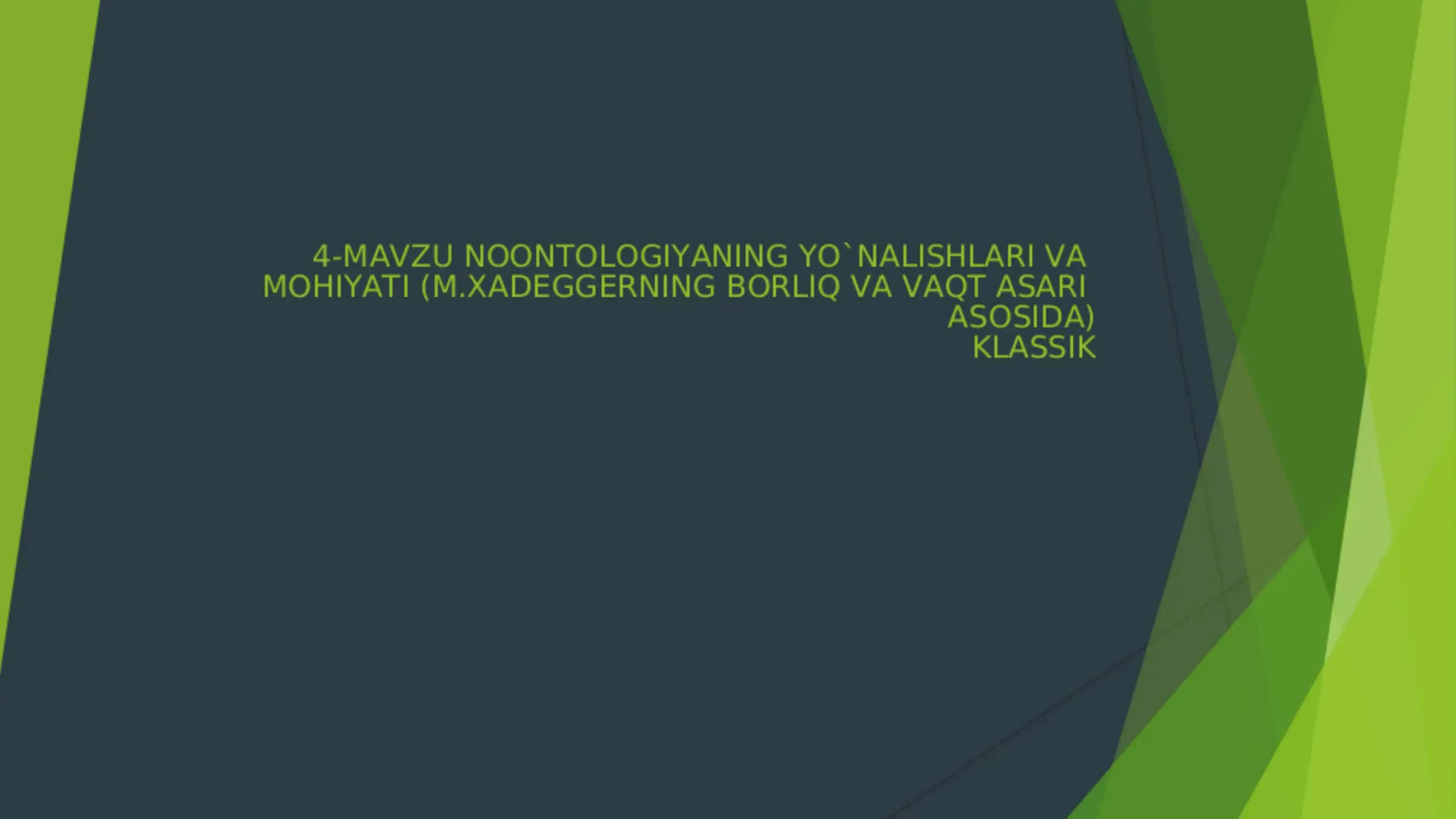 Falsafadan mustaqil ish