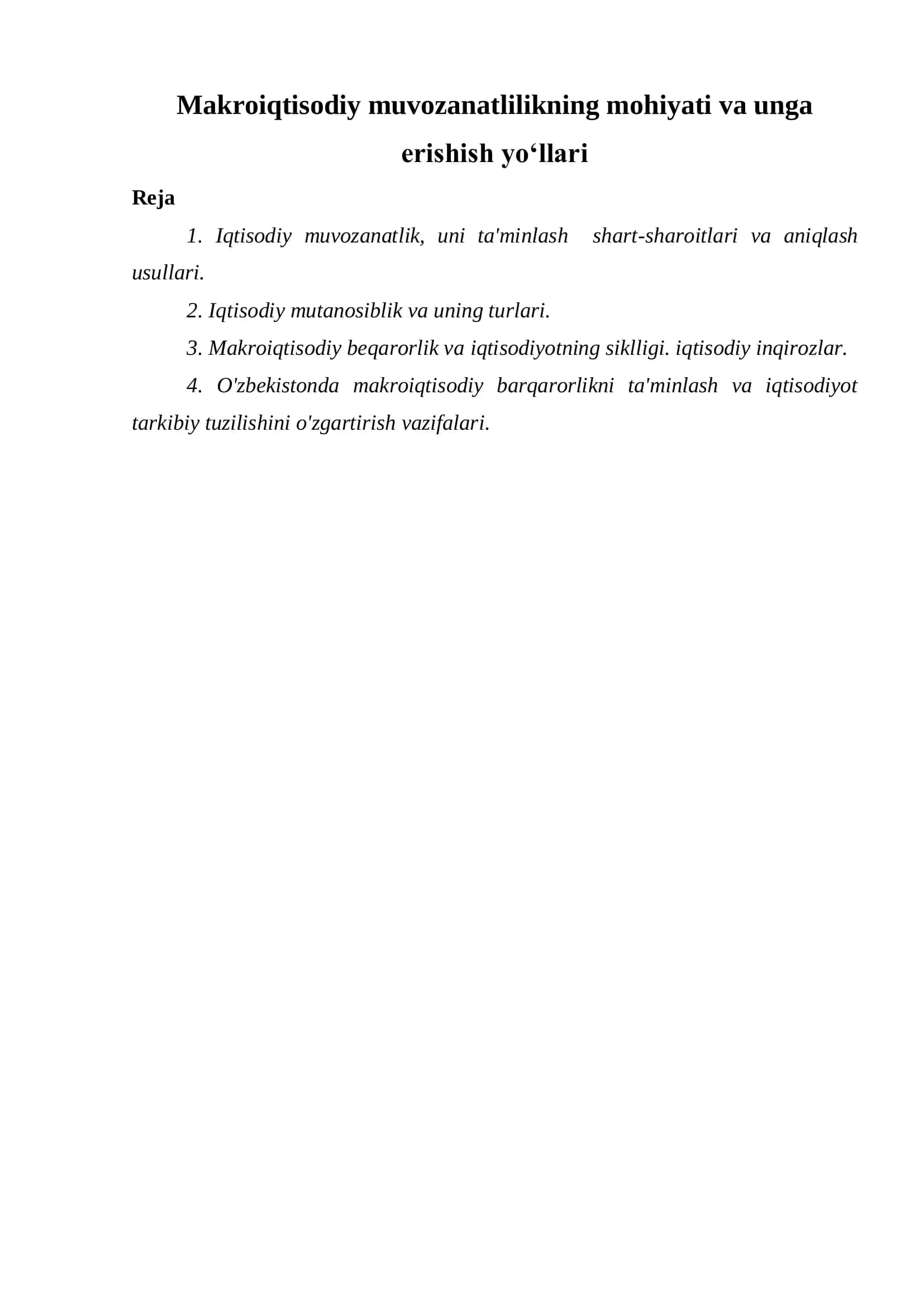 Makroiqtisodiy muvozanatlilik
