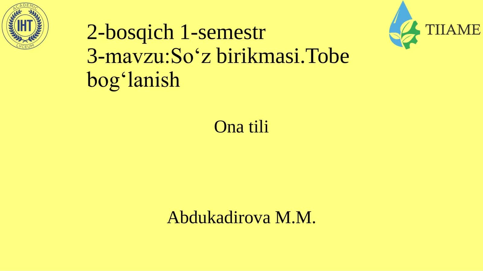 So‘z birikmasi va tobe bog‘lanish