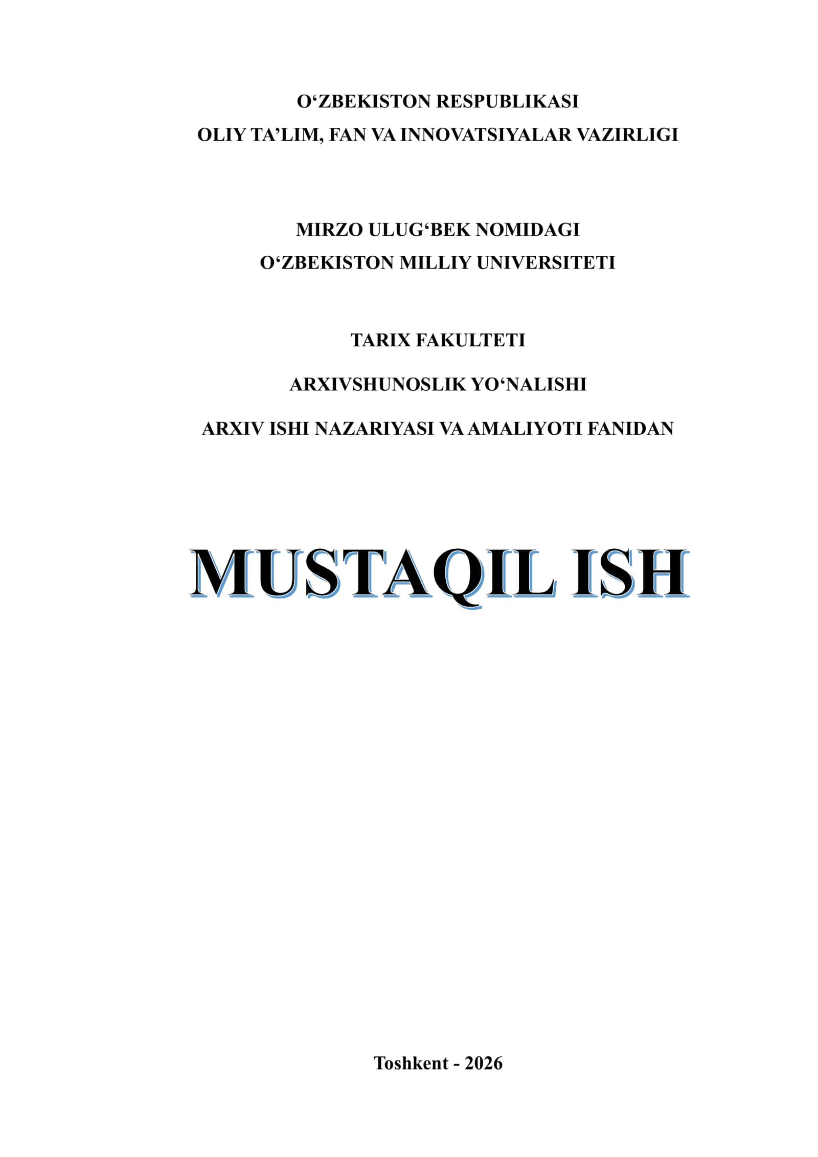 ARXIVLAR VA HUJJATLARNI BAHOLASH