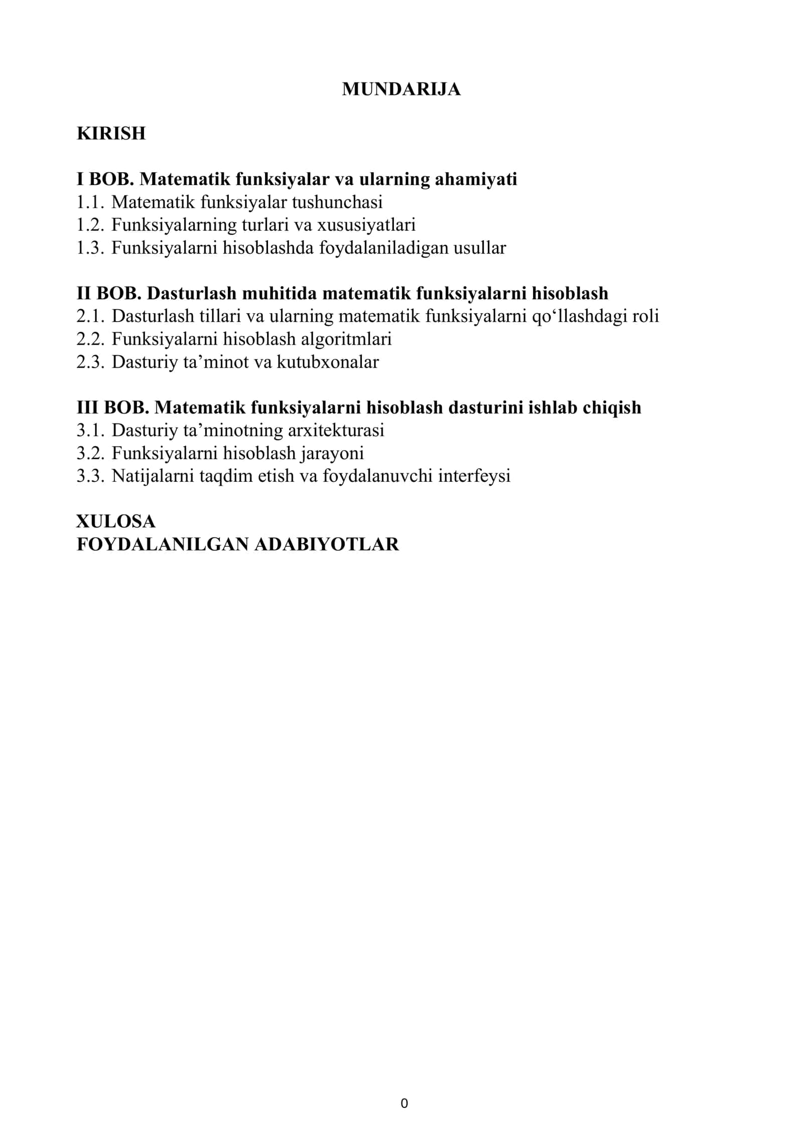 Matematik funksiyalar va ularning ahamiyati