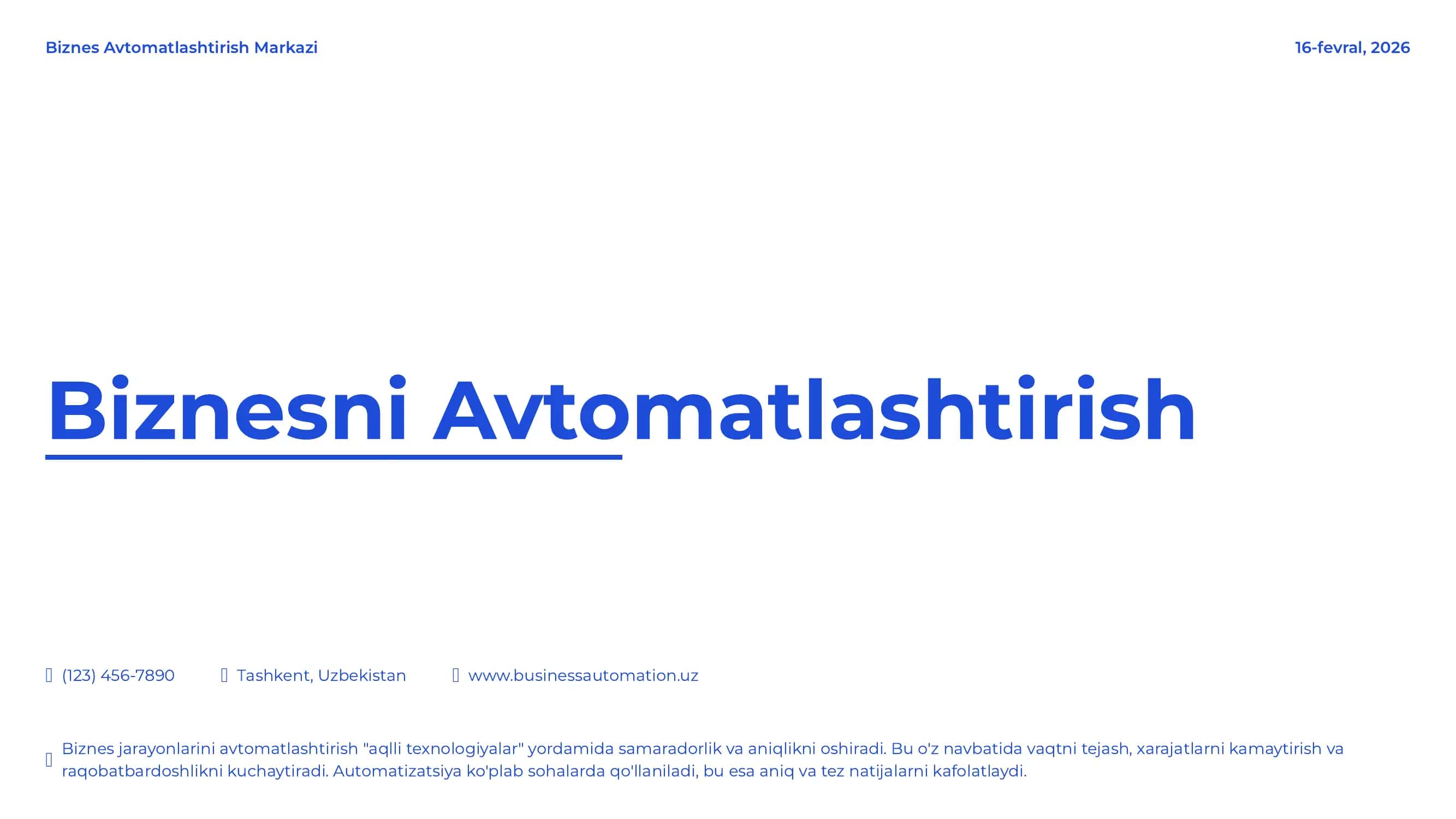 Biznes Avtomatlashtirish