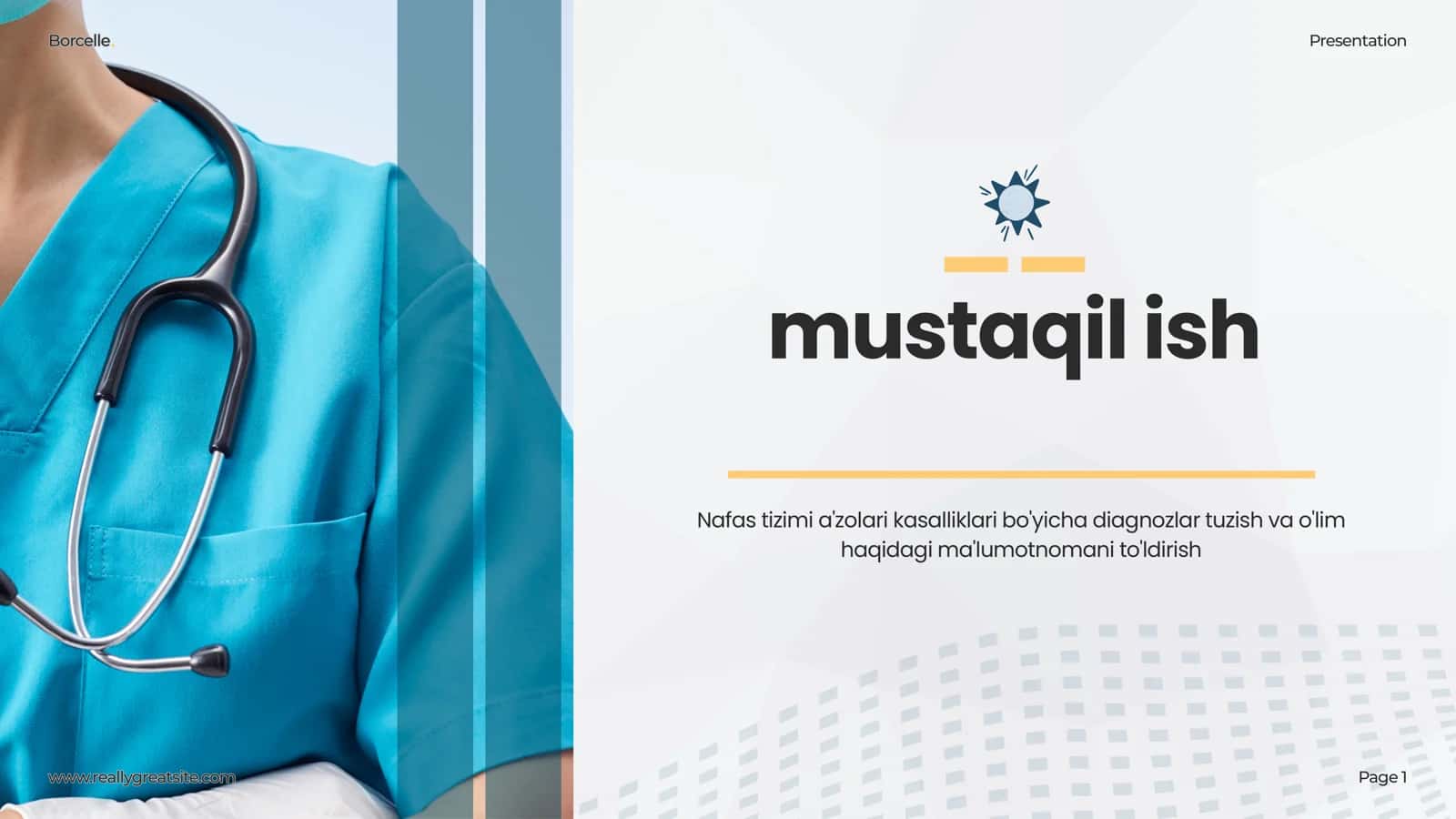 Nafas tizimi a'zolari kasalliklari bo'yicha diagnozlar tuzish va o'lim haqidagi ma'lumotnomani to'ldirish