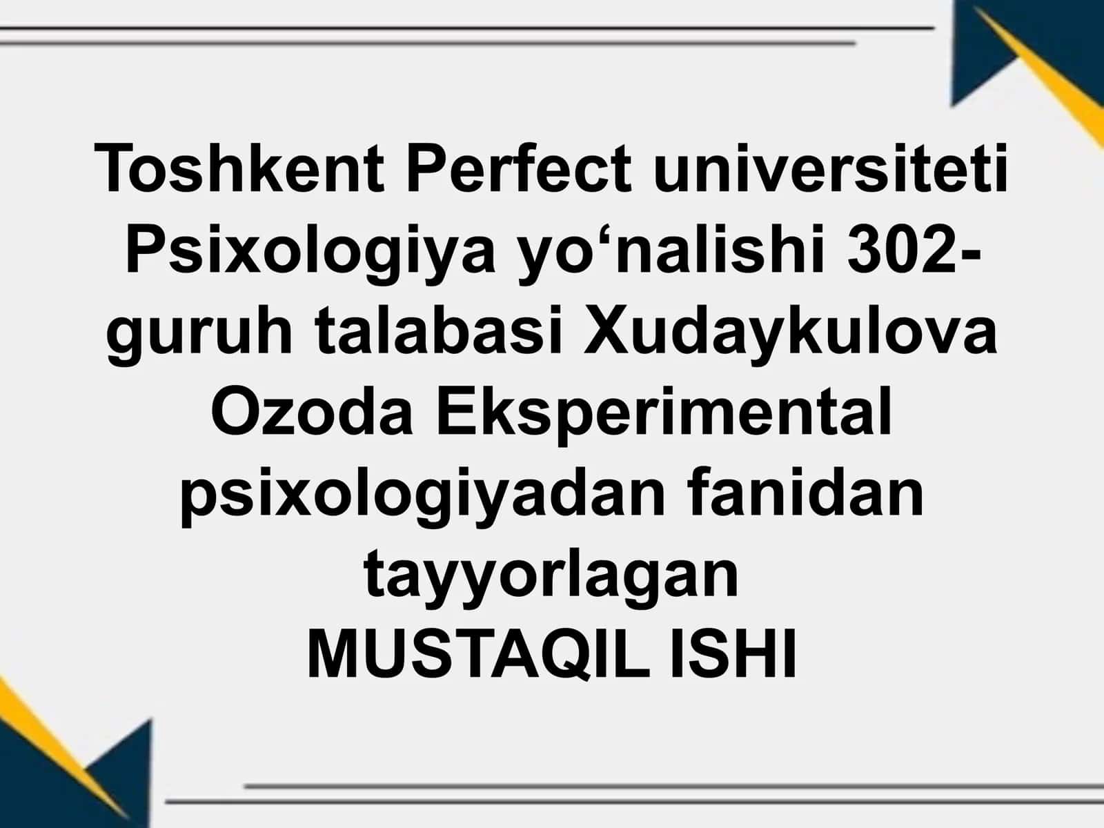 Ko’rish sezgisining absolyut chegarasini aniqlash.