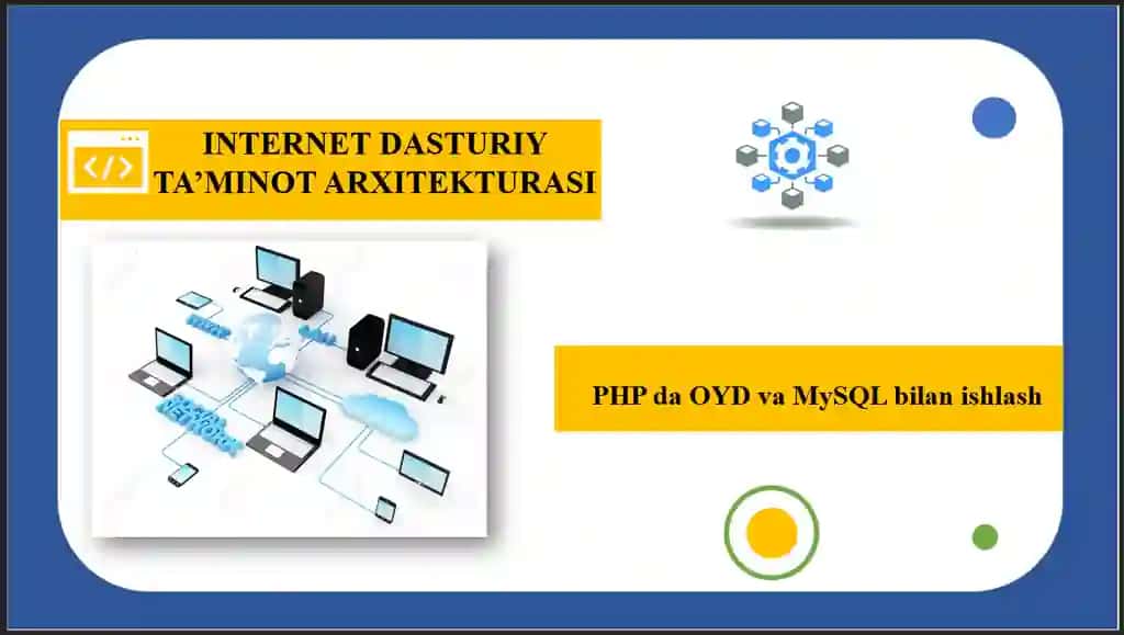 PHP da OYD va MySQL bilan ishlash