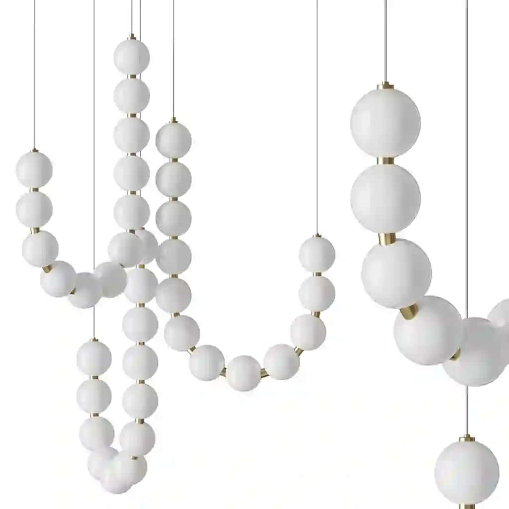 WOMO Pearl Brass Globe Chandelier
