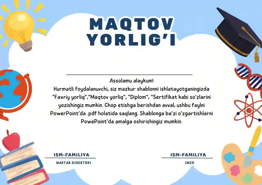 Maqtov yorliq boshlang'ich sinflar