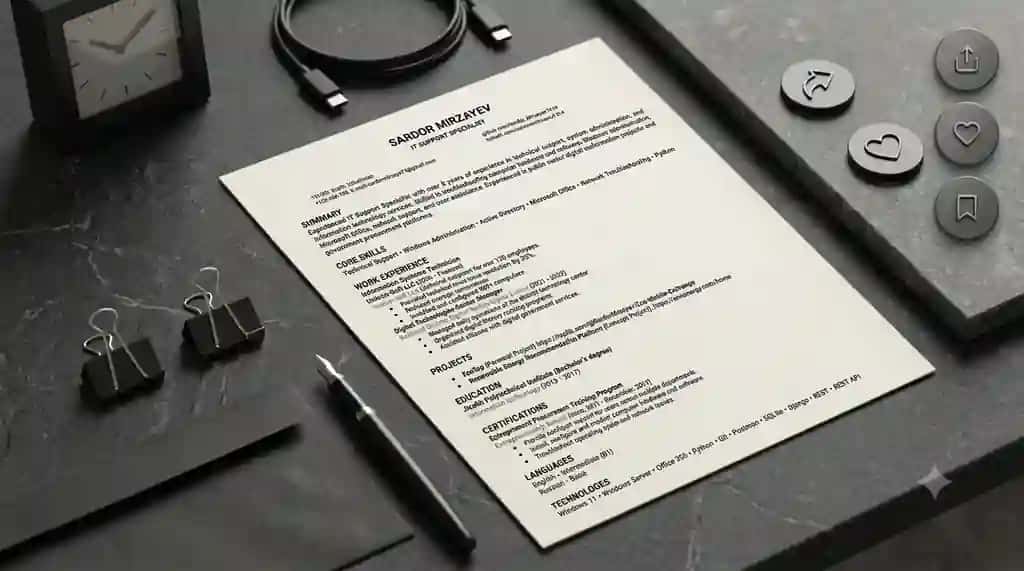 ATS Resume Kit 2026 – Professional CV, Cover Letter (Xalqaro standartlarga mos)
