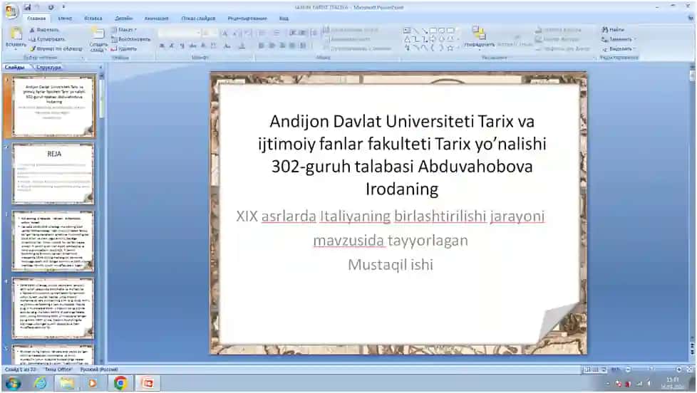 XIX asrlarda Italiyaning birlashtirilishi jarayoni
