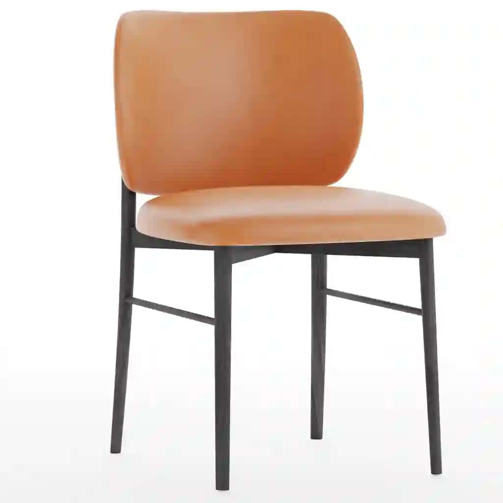 Orange leather chair