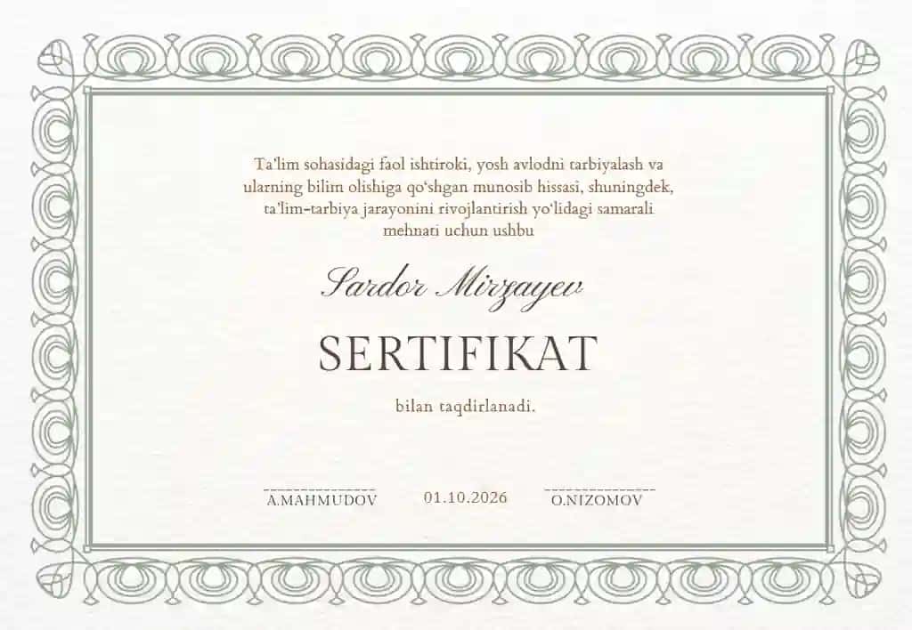 Sertifikat namunasi